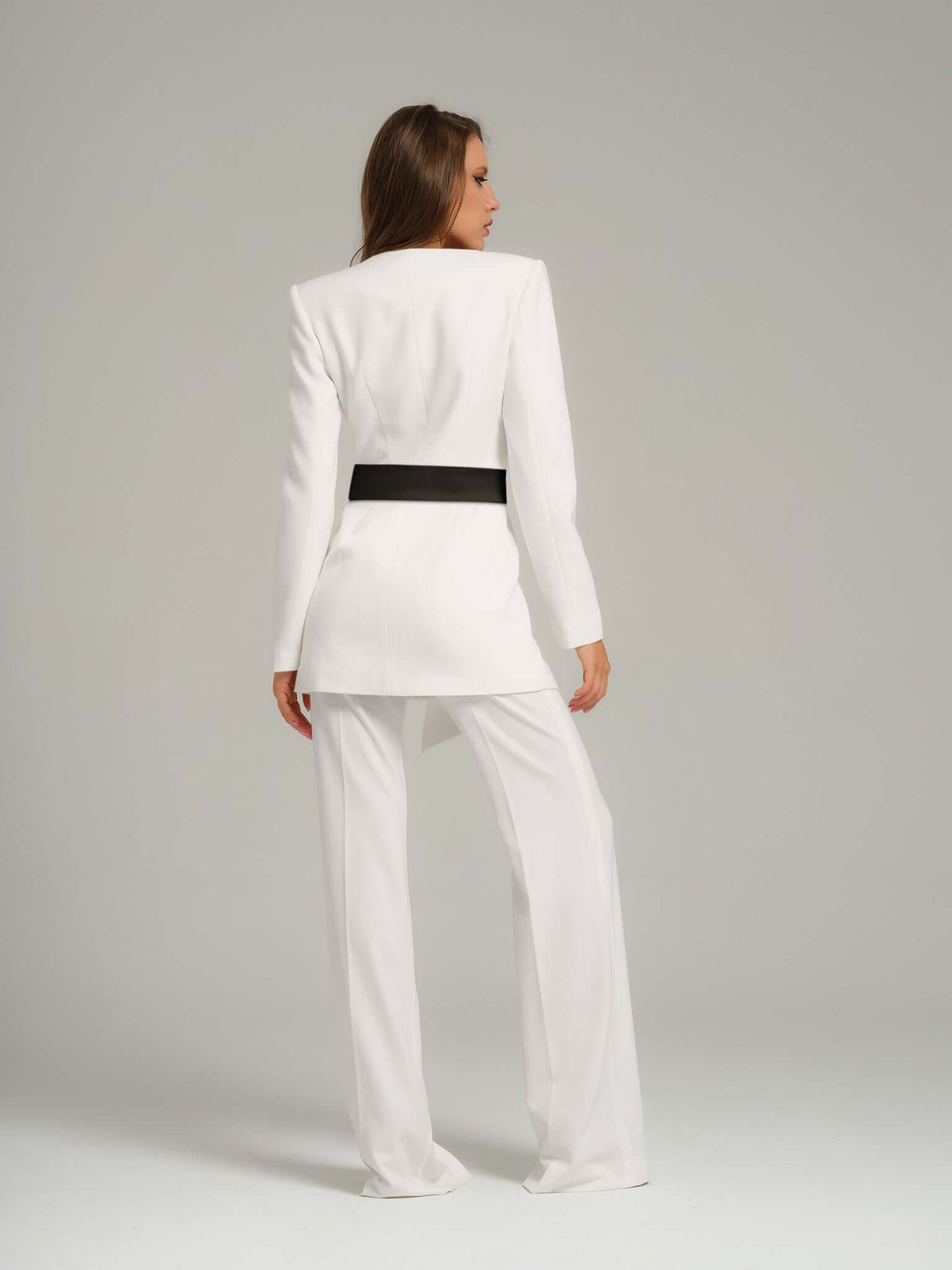 Rare Pearl Blazer With Black Bow Belt