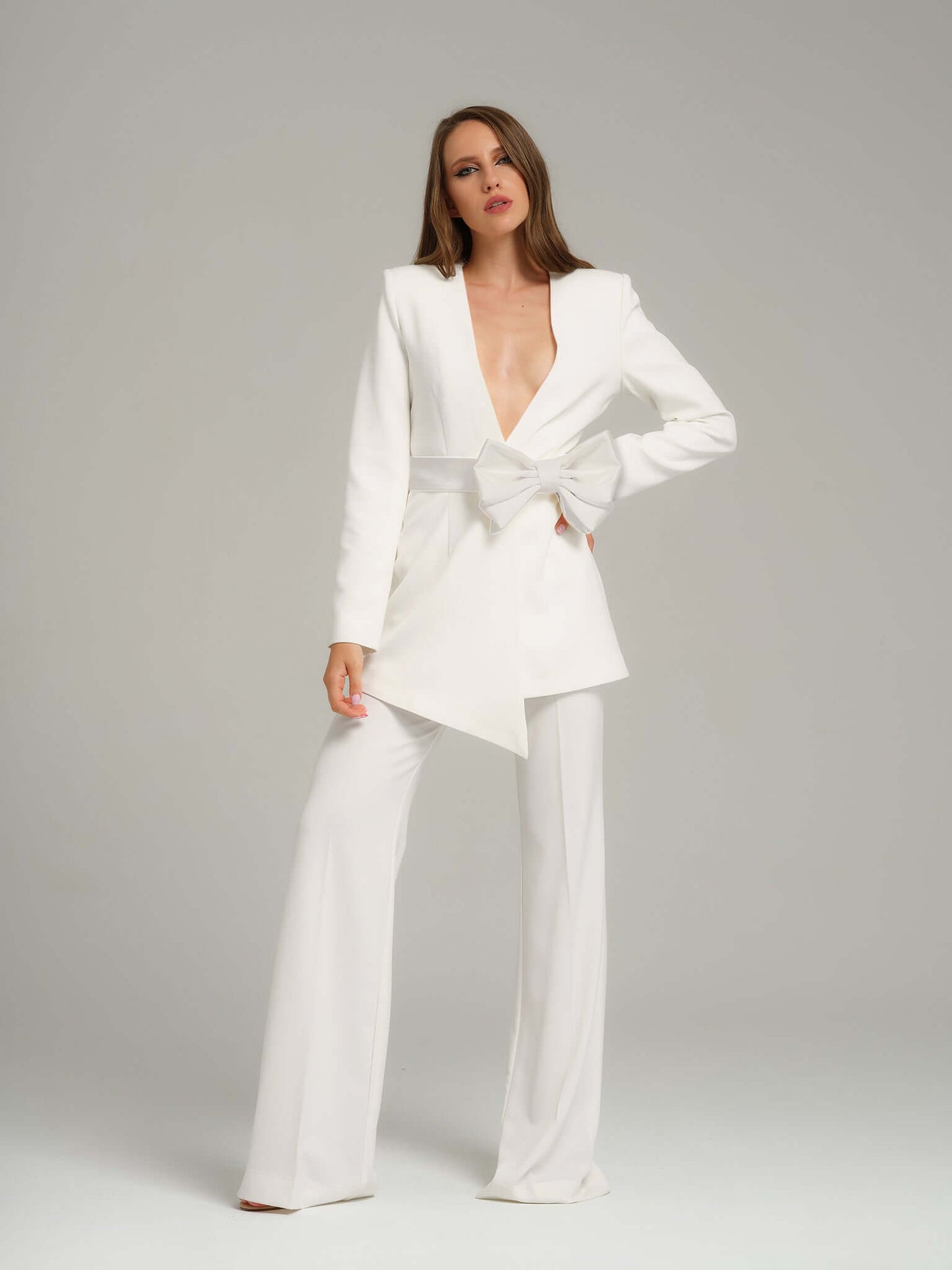 Rare Pearl Blazer With Bow Belt