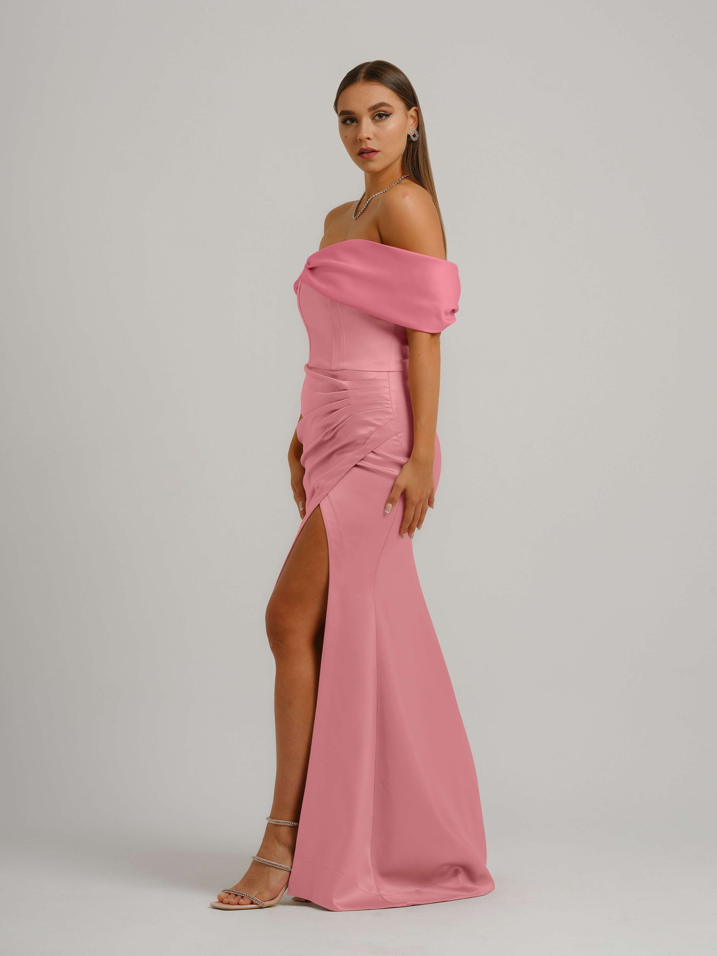 Signature of the Sun Evening Gown - Pastel Pink