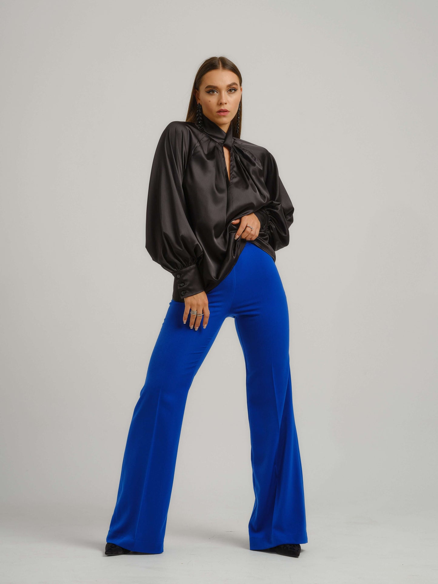 Get Down to Business Oversized Blouse - Black by Tia Dorraine Women's Luxury Fashion Designer Clothing Brand