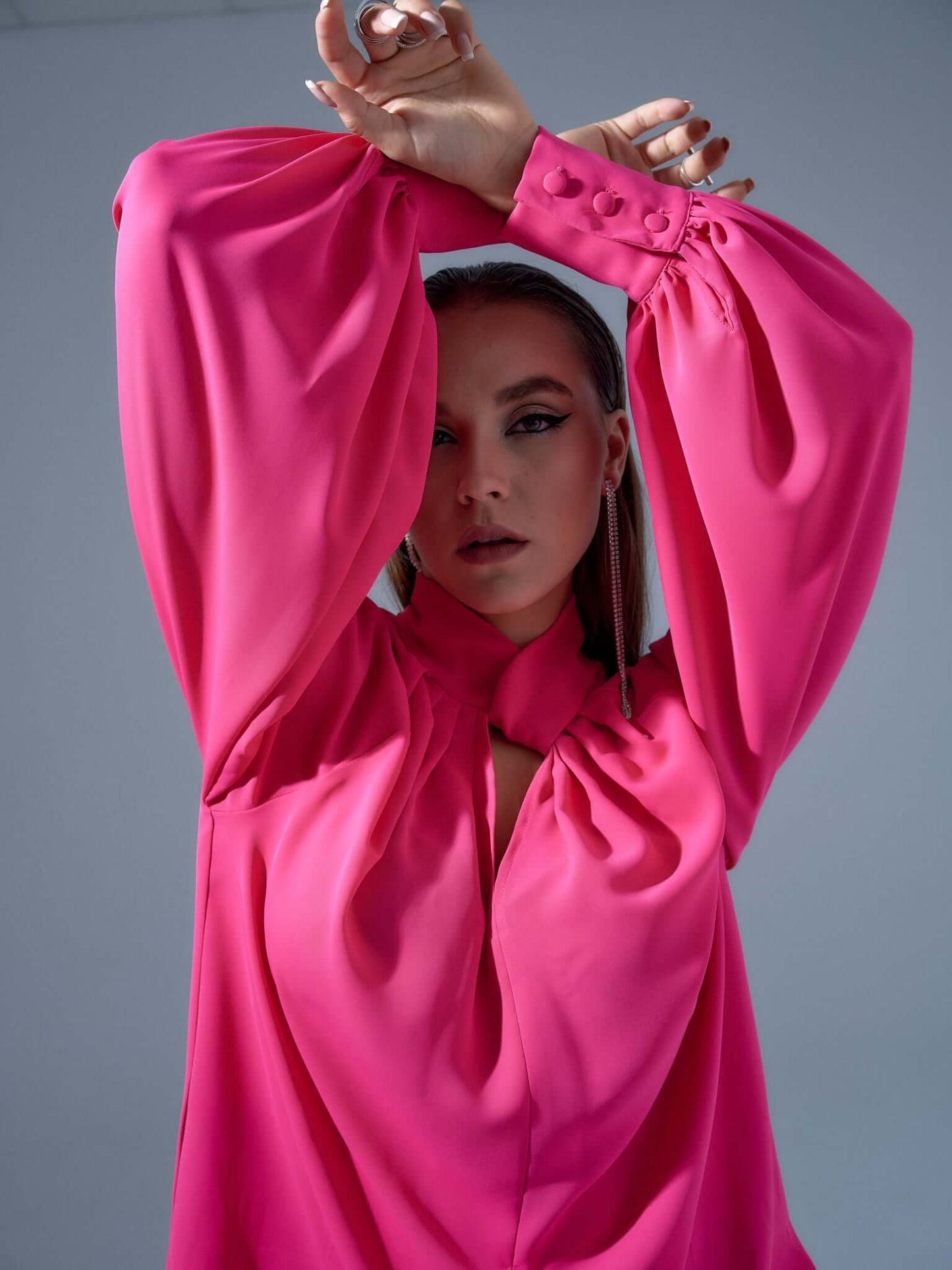 Get Down to Business Oversized Blouse - Pink by Tia Dorraine Women's Luxury Fashion Designer Clothing Brand
