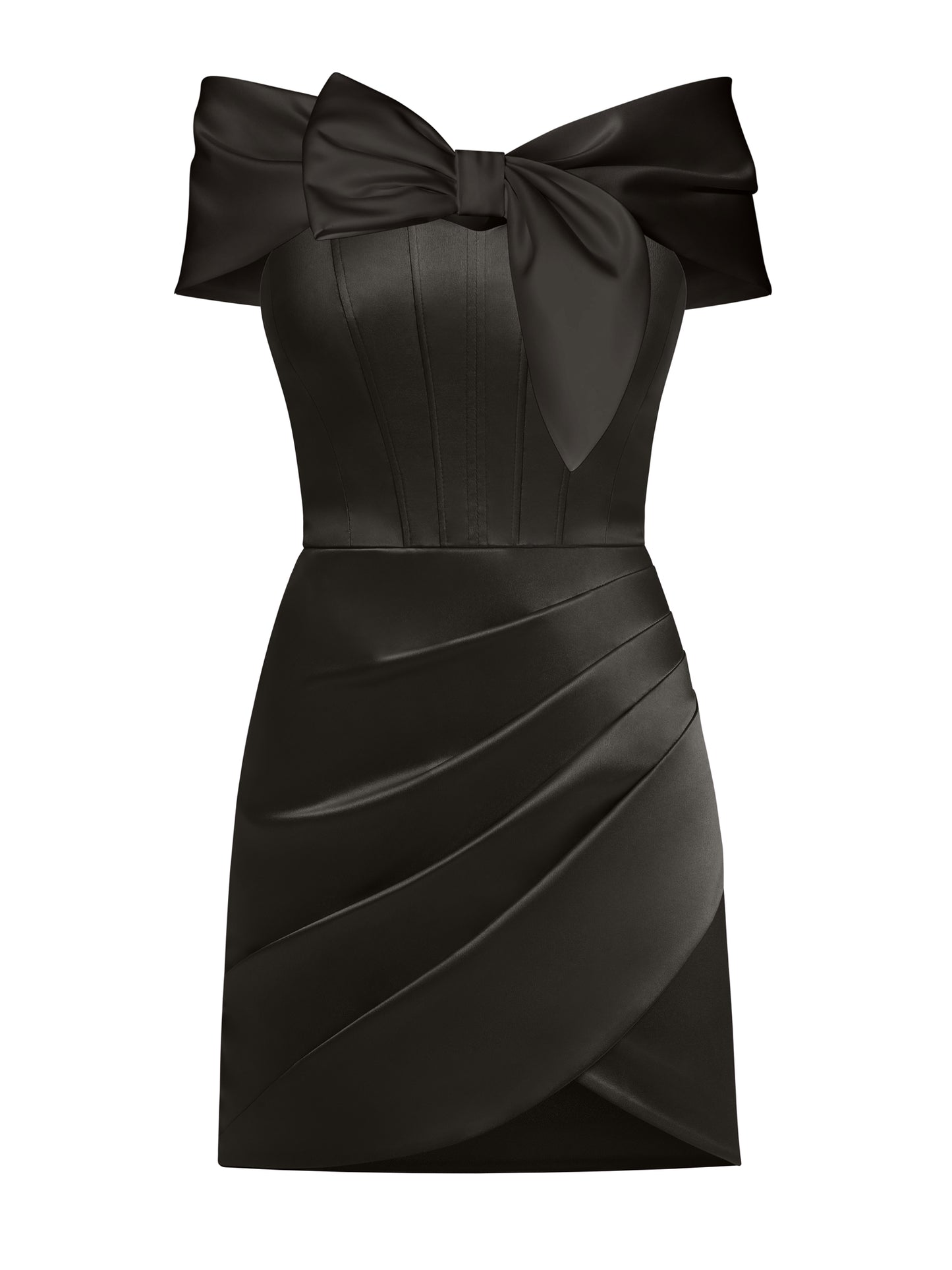 A Touch of Glamour Off-Shoulder Mini Dress - Black