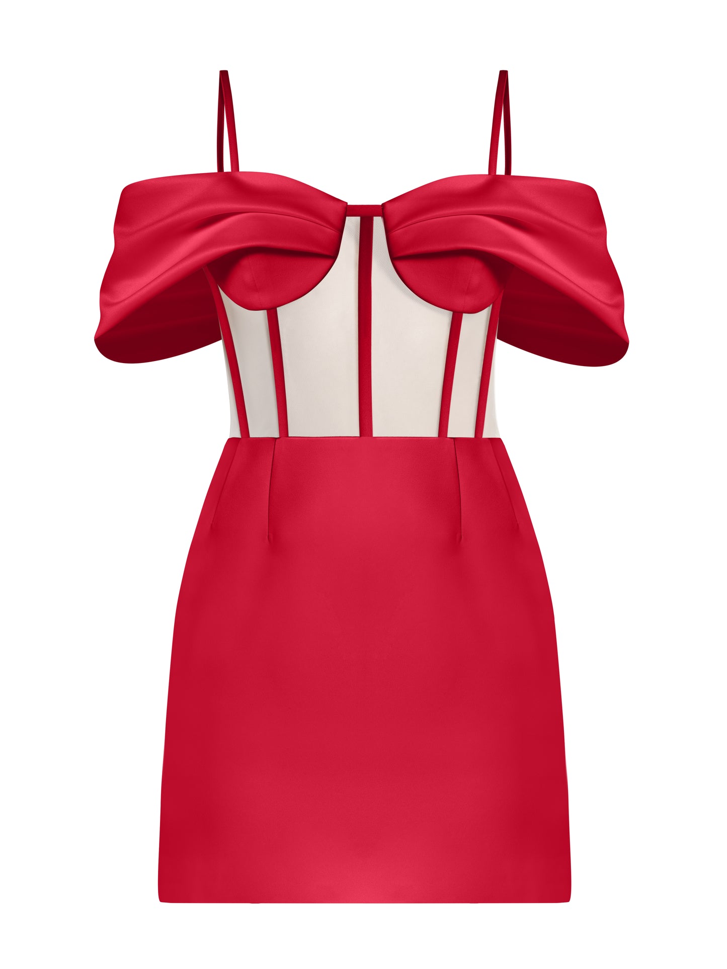 Belle of the Ball Satin Mini Dress - Red