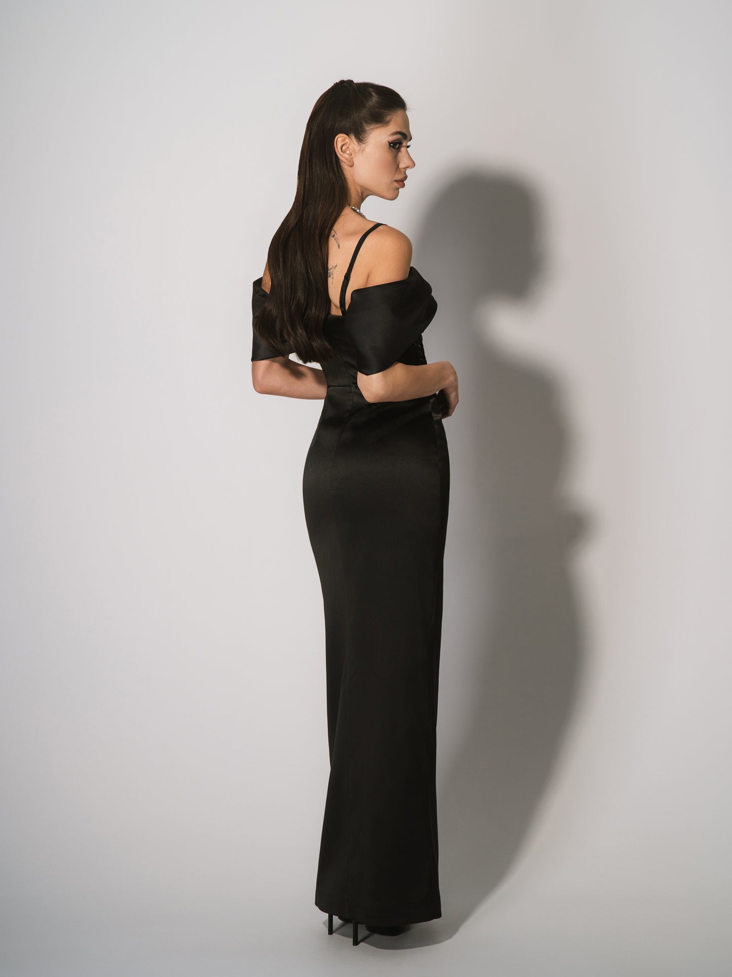 Belle of the Ball Satin Maxi Dress with Lace Corset by Tia Dorraine Women's Luxury Fashion Designer Clothing Brand