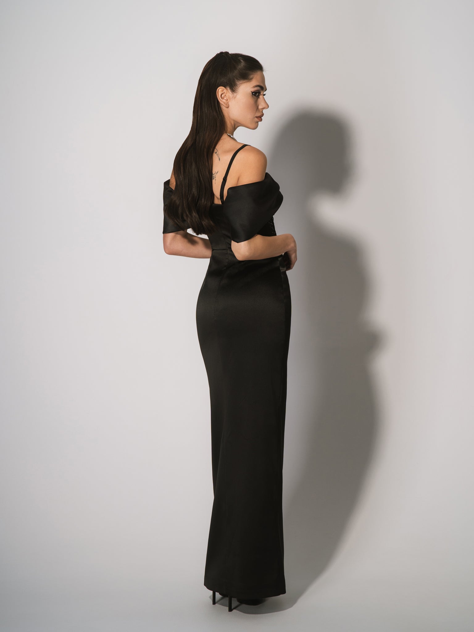 Belle of the Ball Satin Maxi Dress with Lace Corset by Tia Dorraine Women's Luxury Fashion Designer Clothing Brand