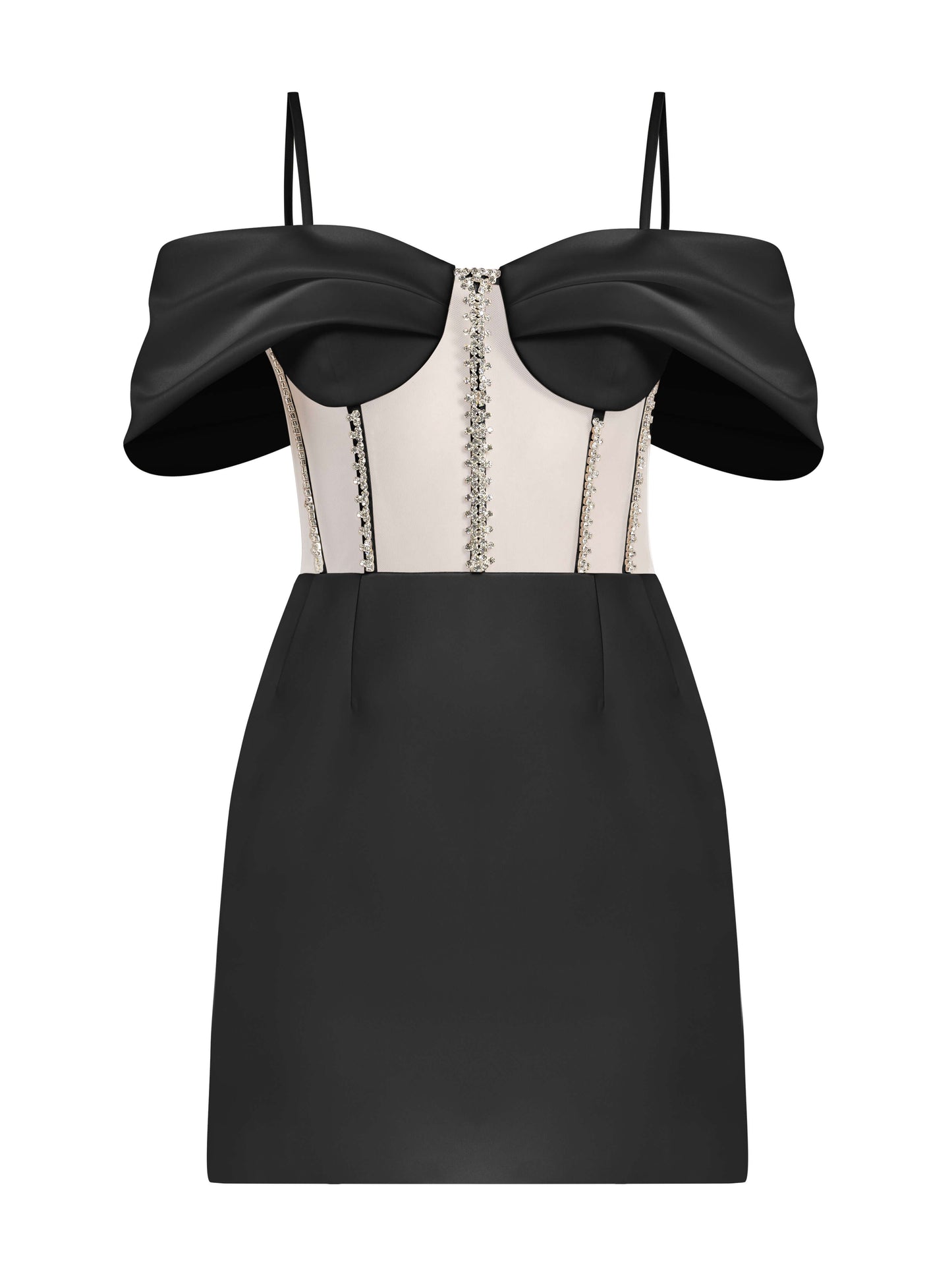 Belle of the Ball Crystal-Embellished Mini Dress - Black by Tia Dorraine Women's Luxury Fashion Designer Clothing Brand
