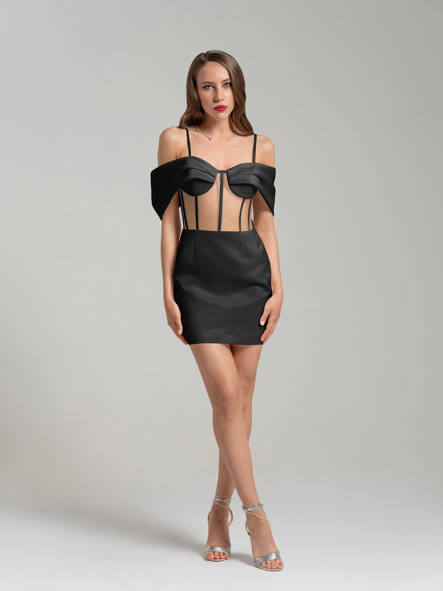 Belle of the Ball Satin Mini Dress - Black