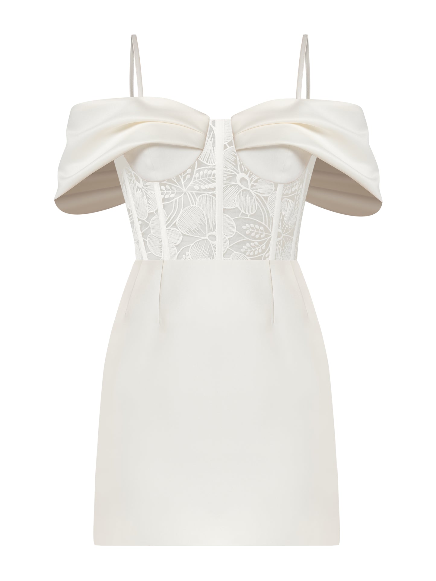 Belle of the Ball Satin Mini Dress with Lace Corset