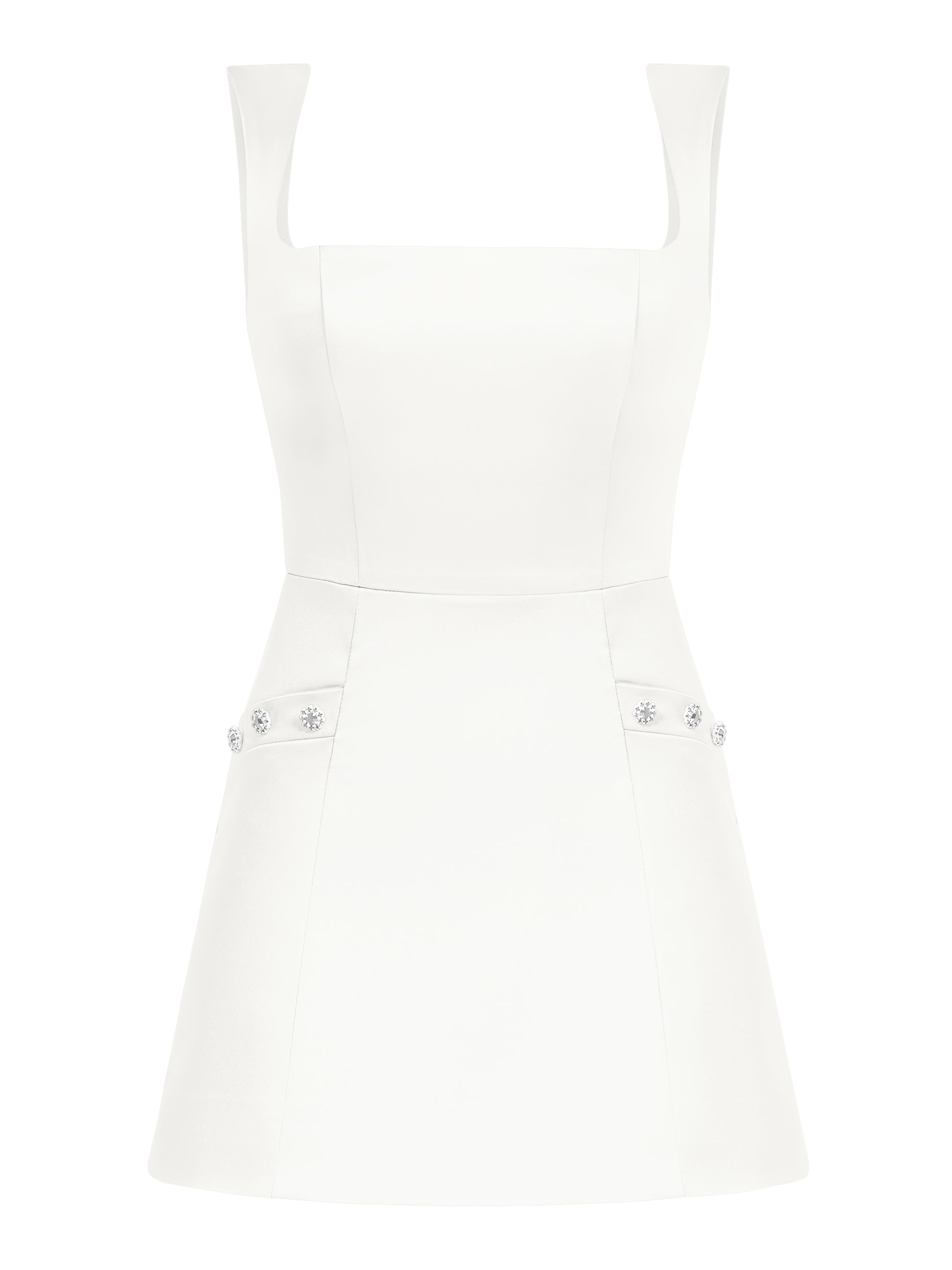 Blame Gravity Satin Mini Dress - Pearl White by Tia Dorraine Women's Luxury Fashion Designer Clothing Brand