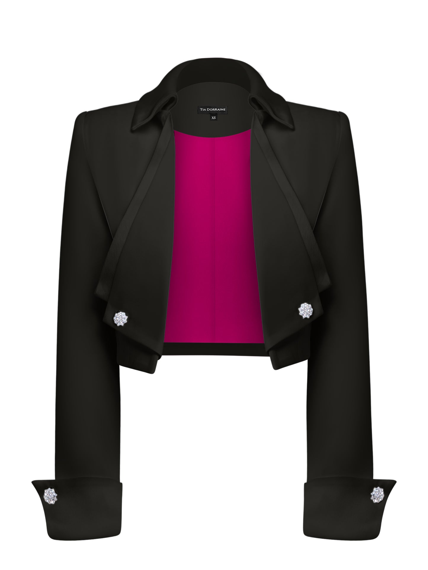 A Touch of Glamour Cropped Blazer - Black