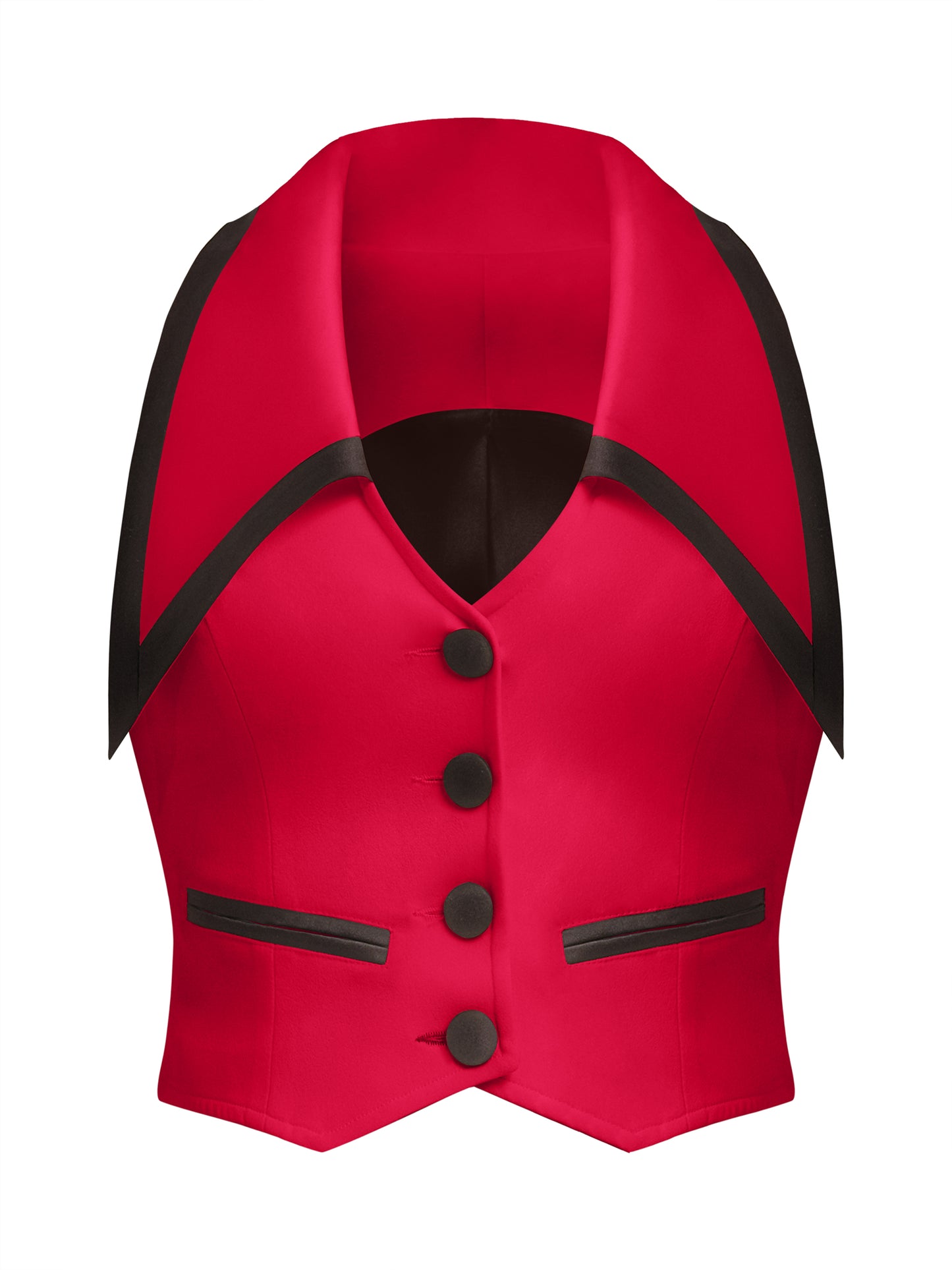 Born to Run Cropped Tailored Waistcoat - Fierce Red by Tia Dorraine Women's Luxury Fashion Designer Clothing Brand