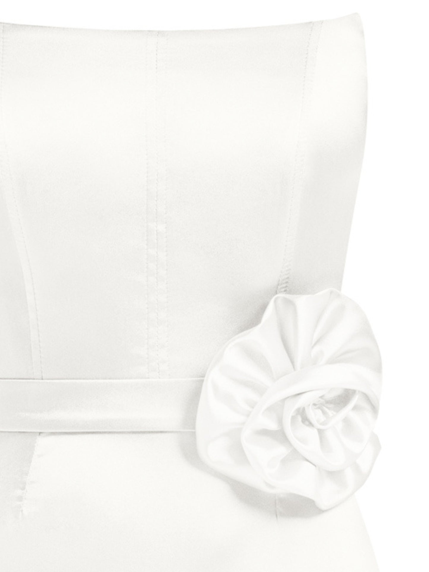 Handmade Rose Belt - Pearl White