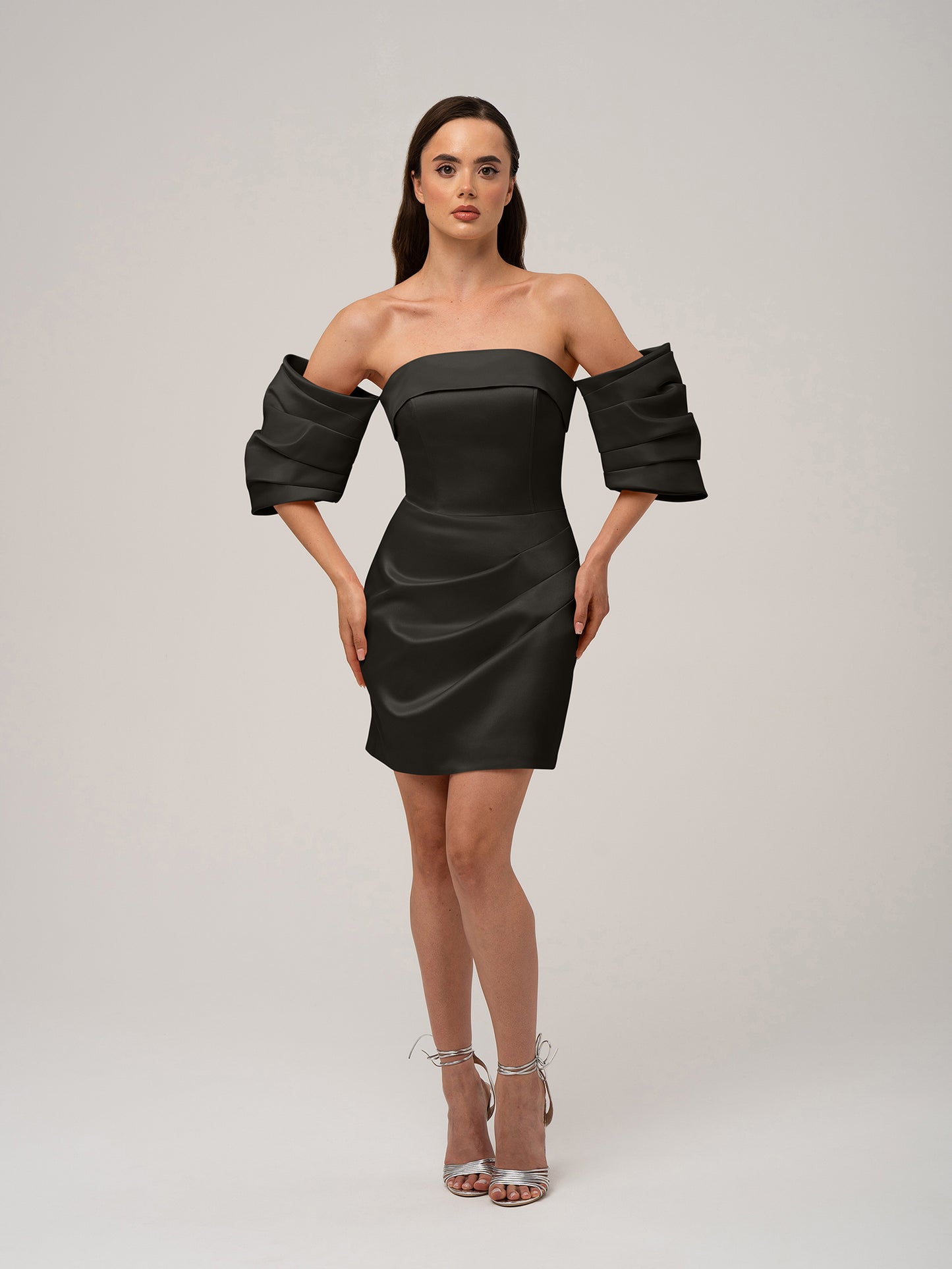 Devotion Mini Dress with Detachable Sleeves by Tia Dorraine Women's Luxury Fashion Designer Clothing Brand