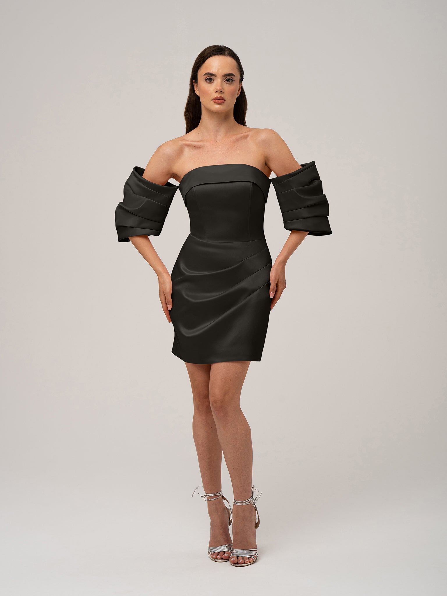 Devotion Mini Dress with Detachable Sleeves by Tia Dorraine Women's Luxury Fashion Designer Clothing Brand