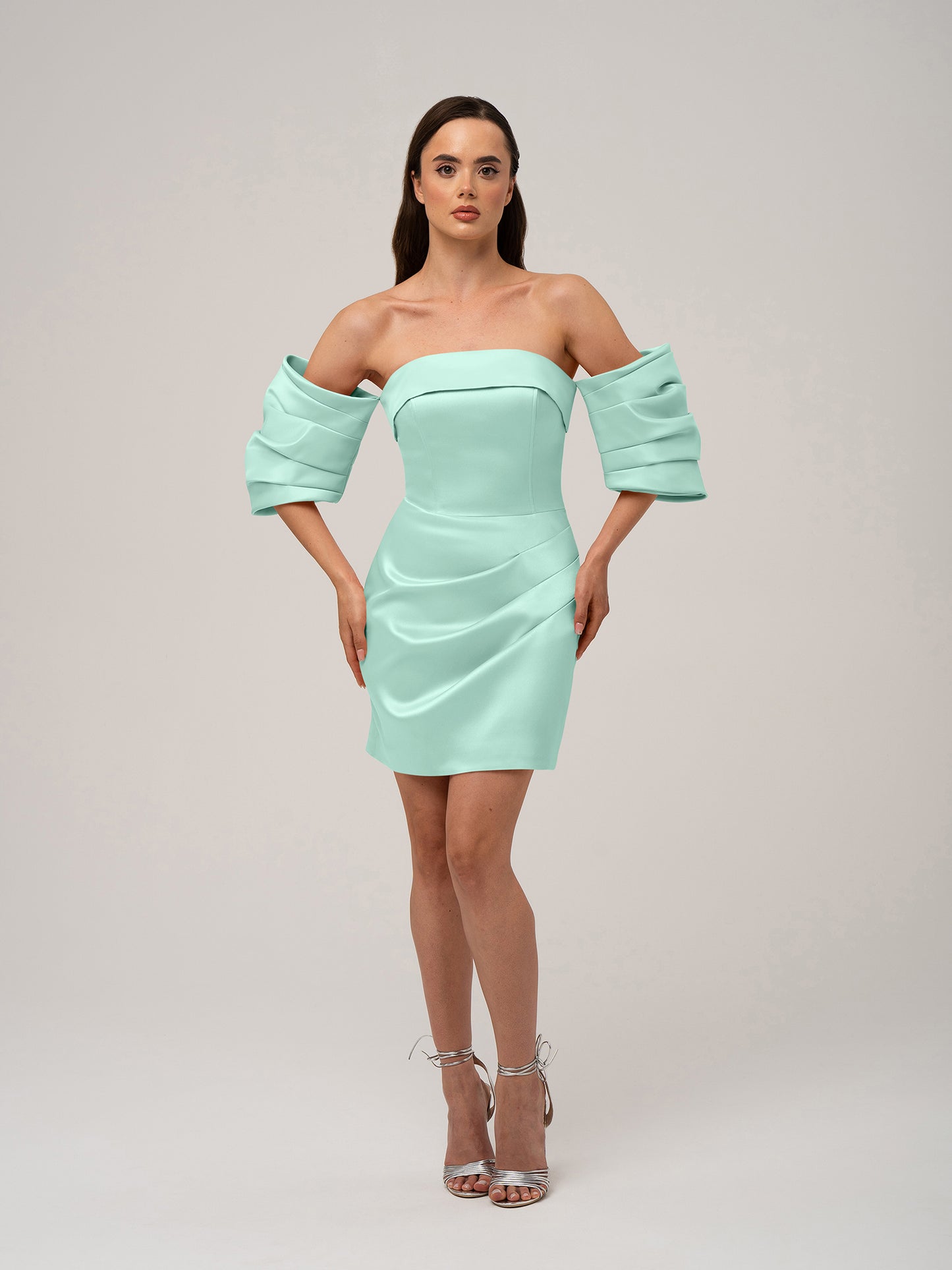 Devotion Mini Dress with Detachable Sleeves by Tia Dorraine Women's Luxury Fashion Designer Clothing Brand