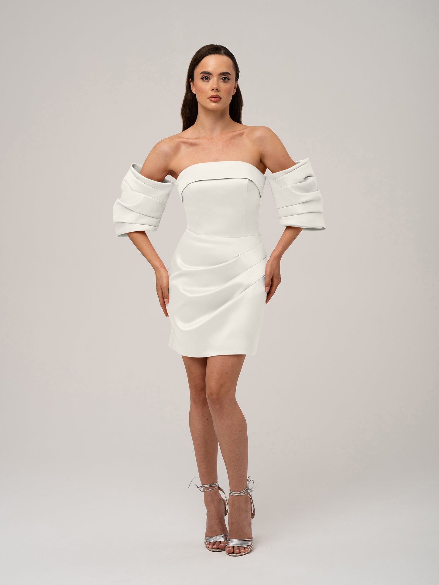 Devotion Mini Dress with Detachable Sleeves by Tia Dorraine Women's Luxury Fashion Designer Clothing Brand