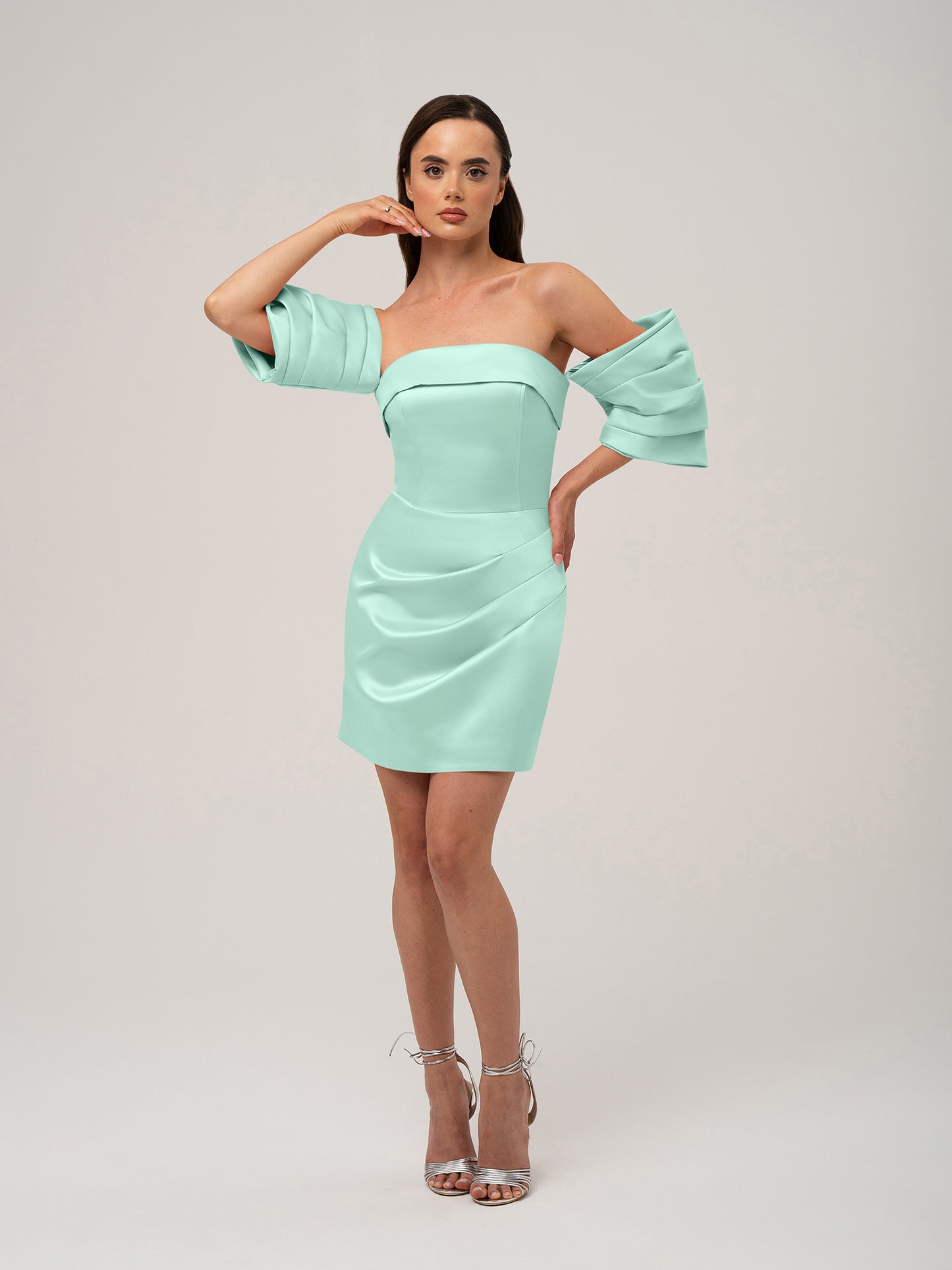 Devotion Mini Dress with Detachable Sleeves by Tia Dorraine Women's Luxury Fashion Designer Clothing Brand