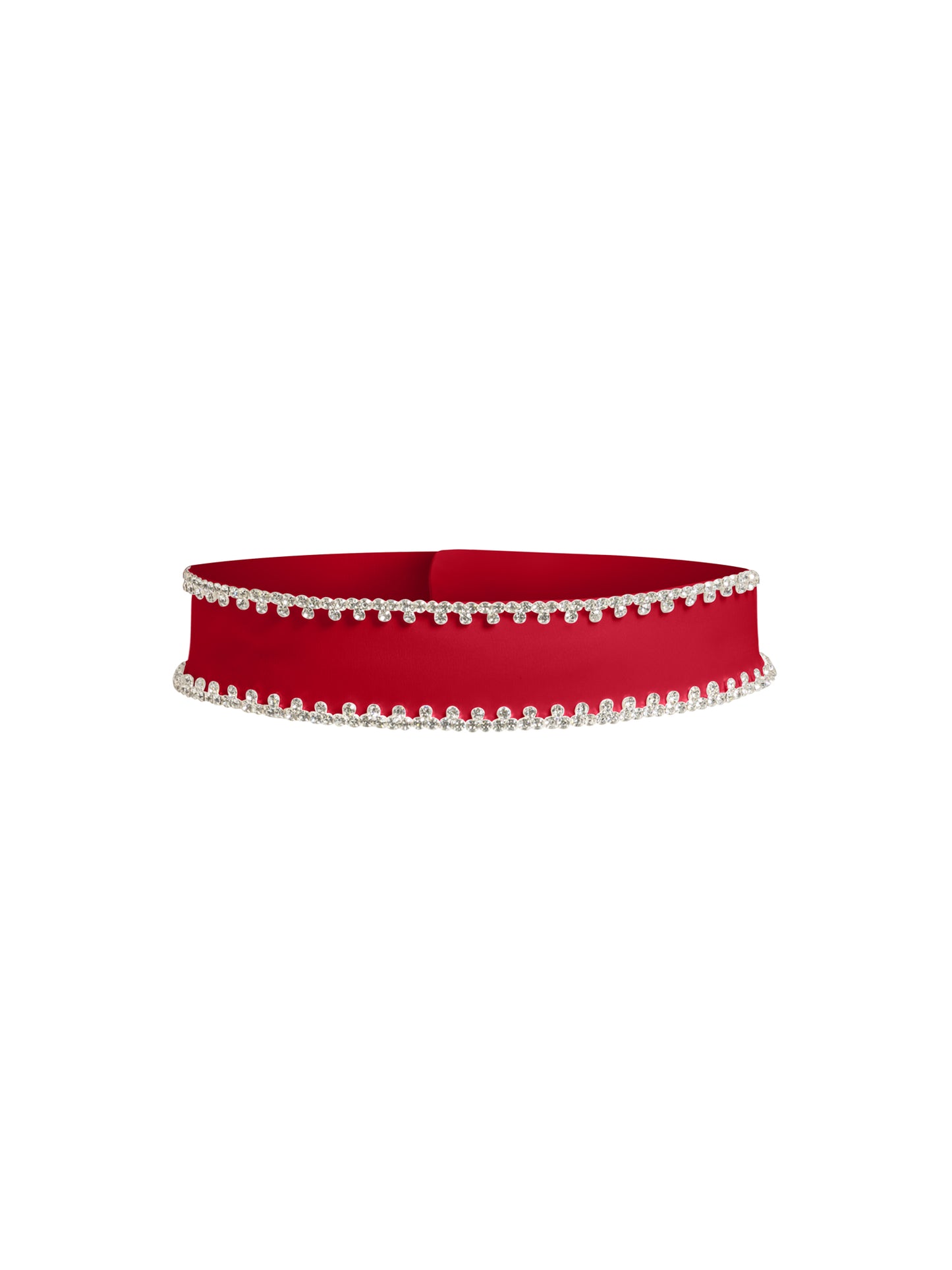 Crystal-Embellished Double Belt - Fierce Red