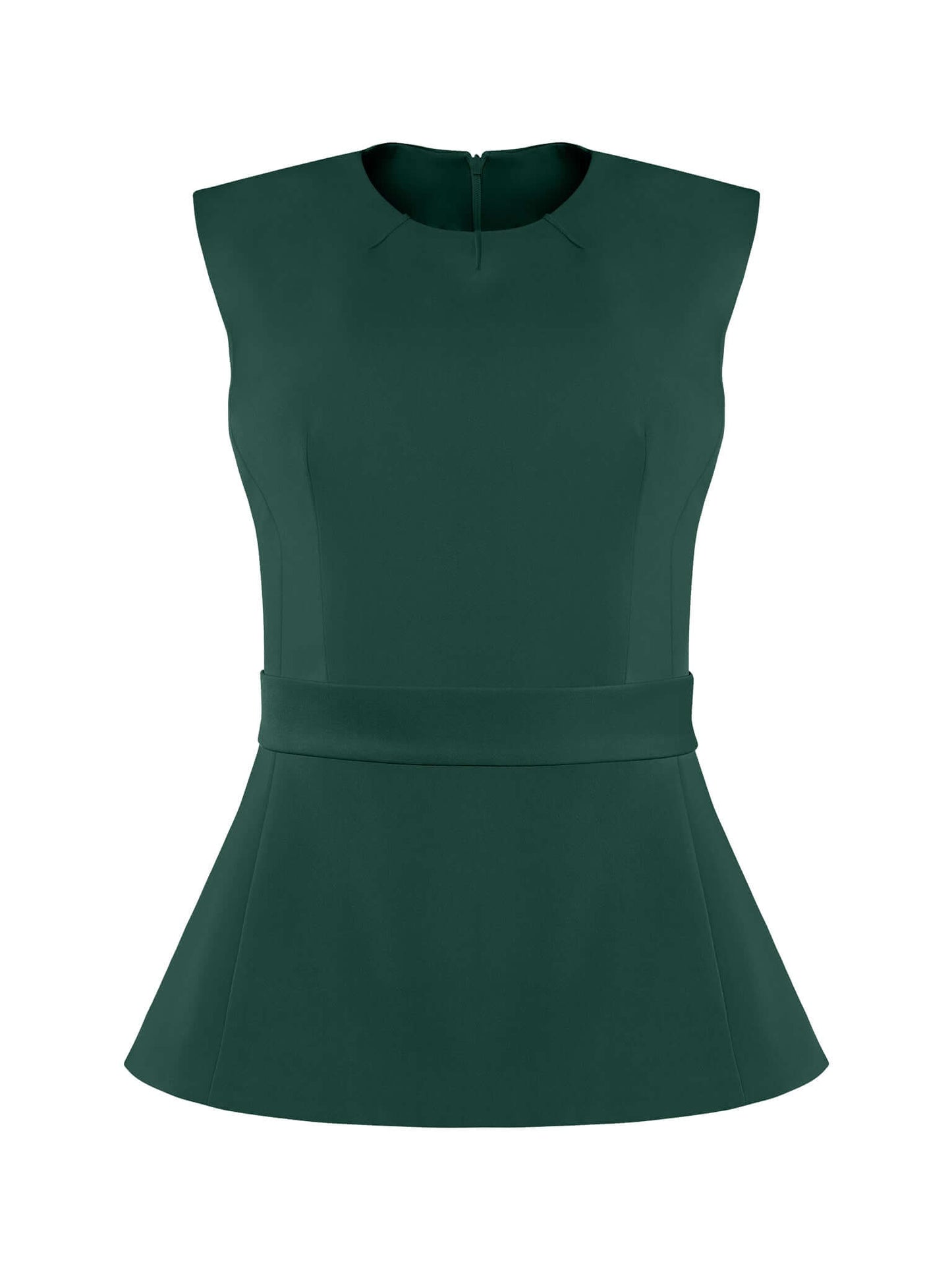 Emerald Dream Sleeveless Waist-Fitted Top by Tia Dorraine Women's Luxury Fashion Designer Clothing Brand