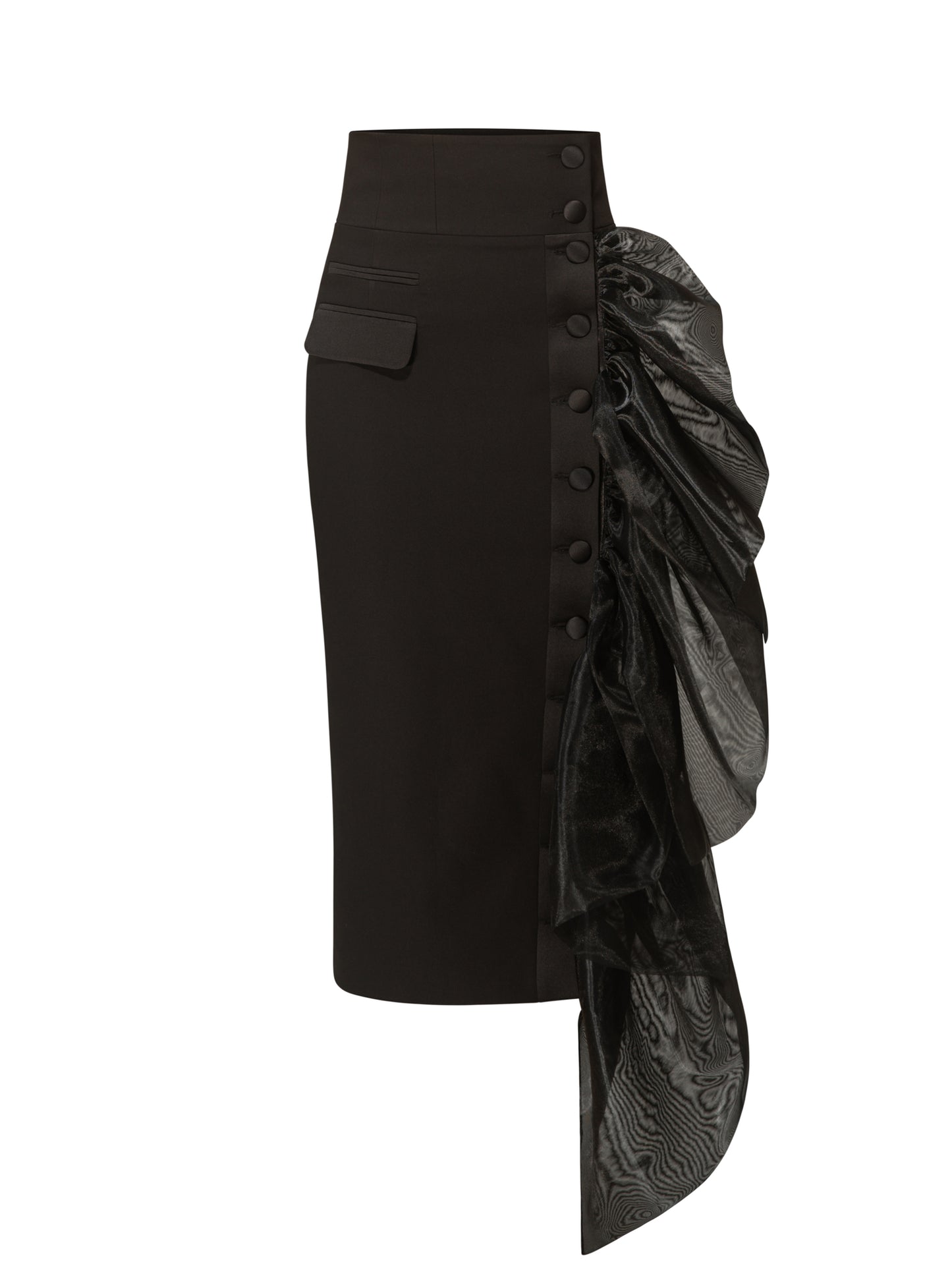 Femme Fatale Midi Skirt with Removable Organza