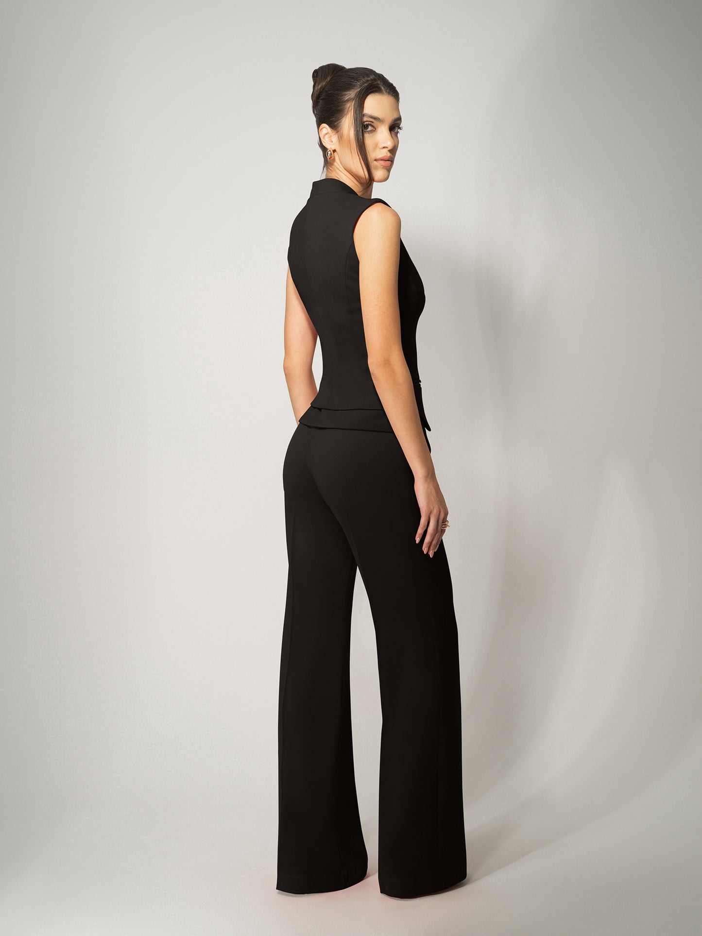 Fitted Waistcoat & Trousers Set - Black by Tia Dorraine Women's Luxury Fashion Designer Clothing Brand