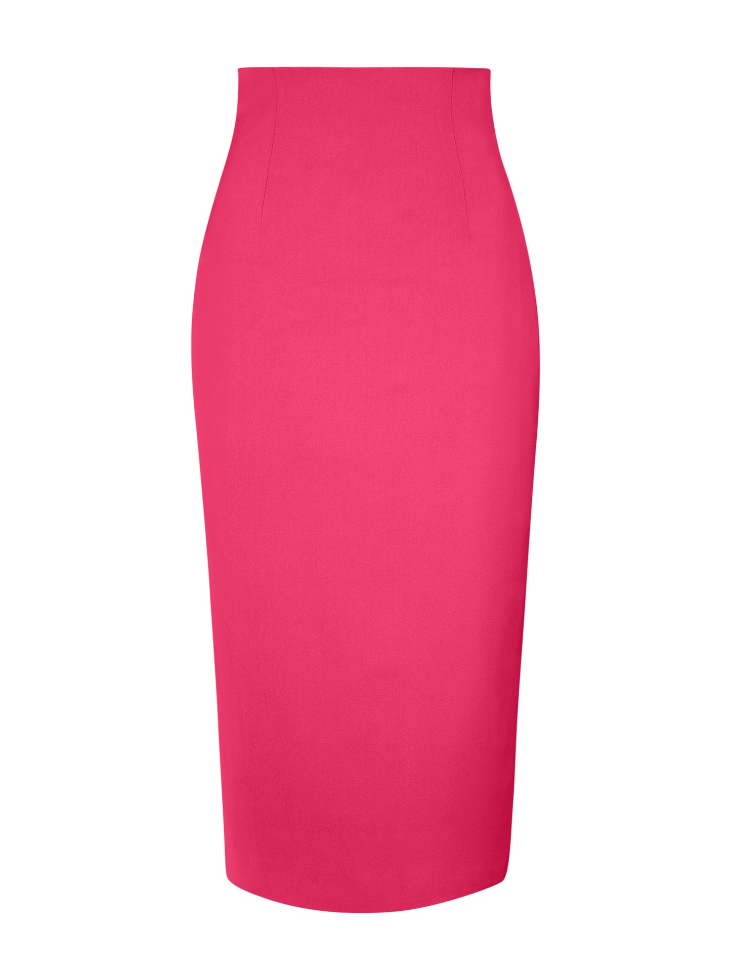High-Waist Pencil Midi Skirt - Hot Pink