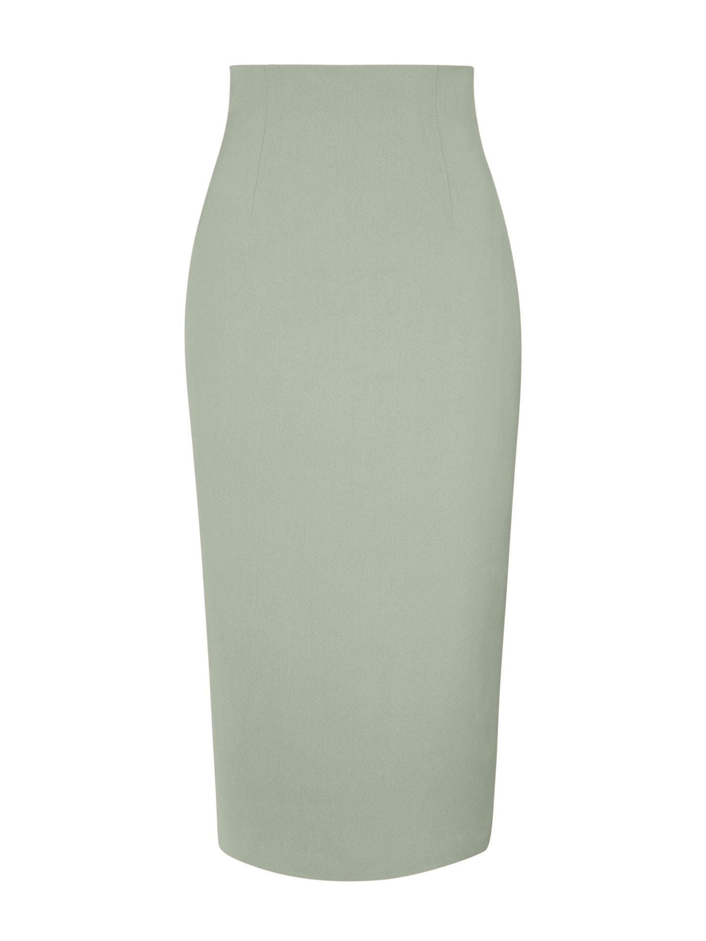 High-Waist Pencil Midi Skirt - Light Green