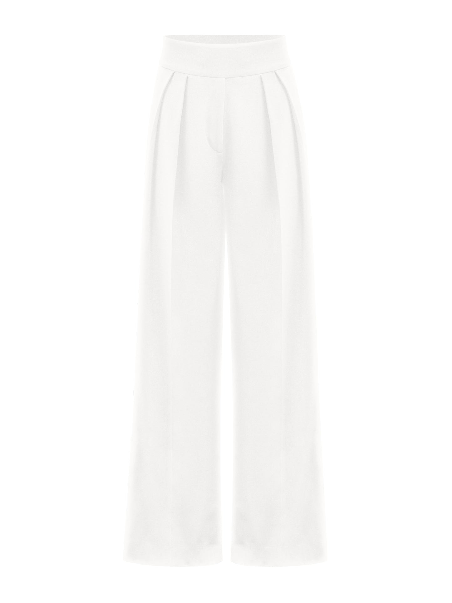 High-Waist Wide-Leg Trousers by Tia Dorraine Women's Luxury Fashion Designer Clothing Brand