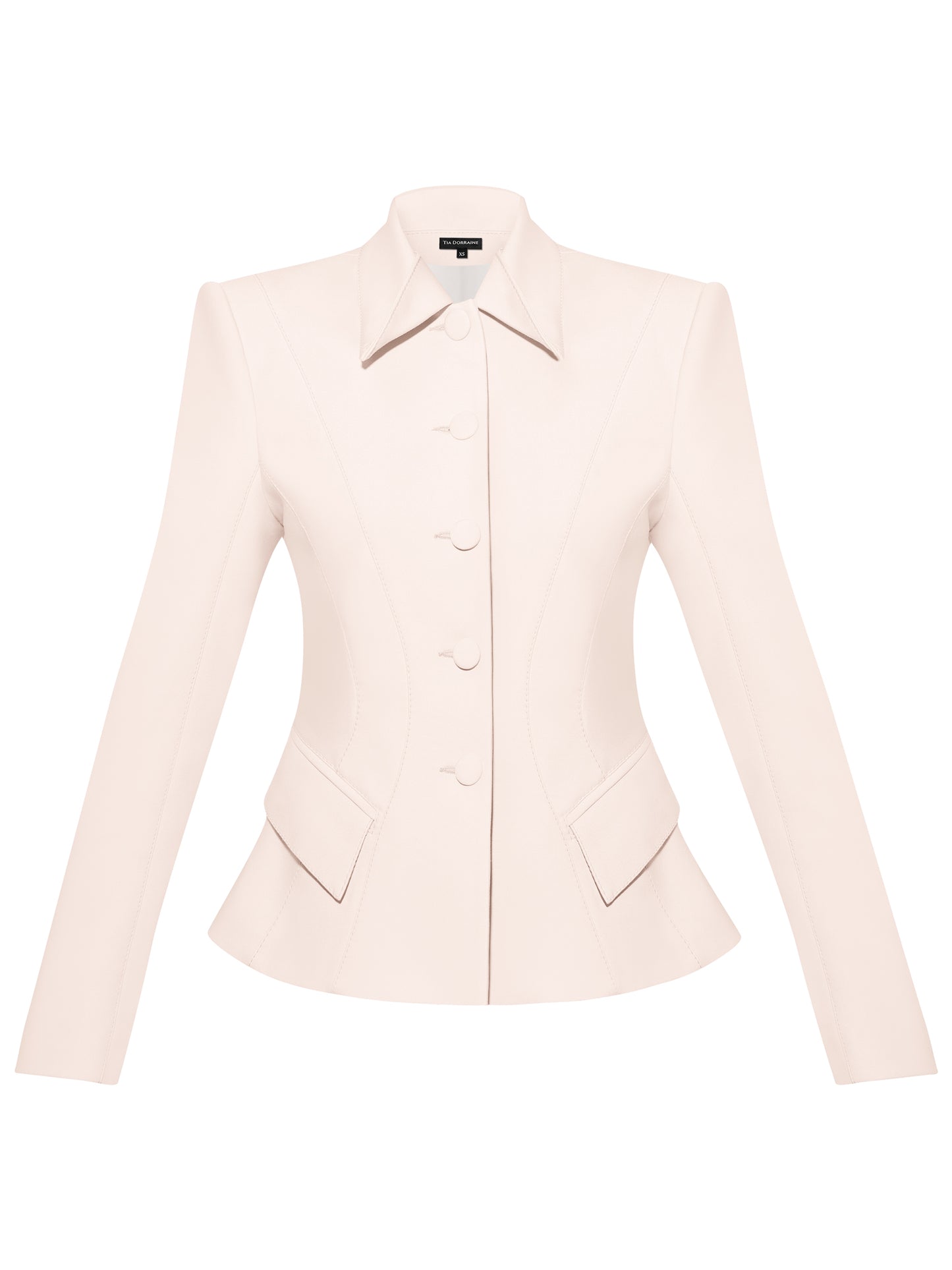 Hourglass Blazer Jacket In Cotton - Beige
