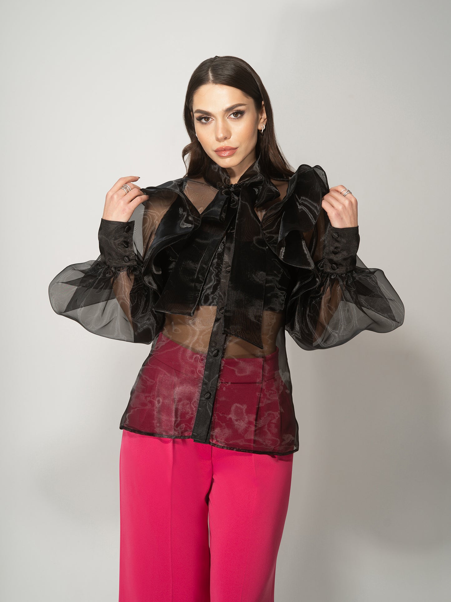 Hypnotic Glow Sheer Organza Shirt