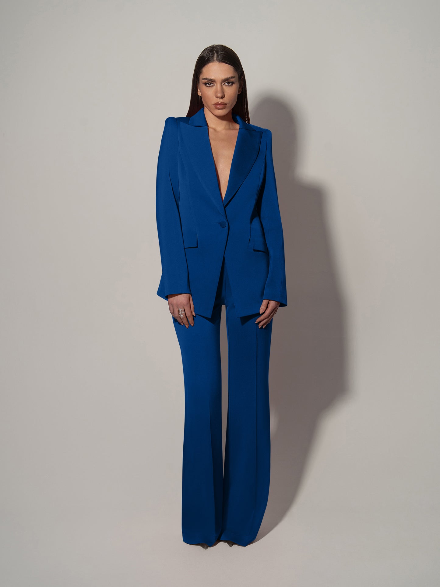 Illusion Blazer & Trousers Set - Azure Blue