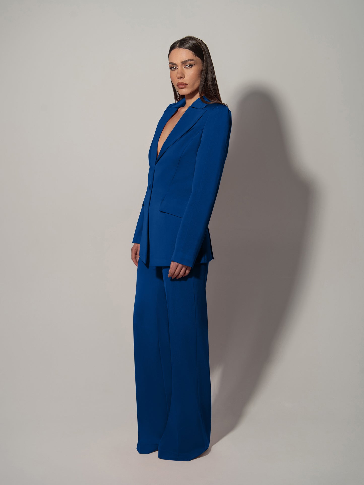 Illusion Blazer & Trousers Set - Azure Blue