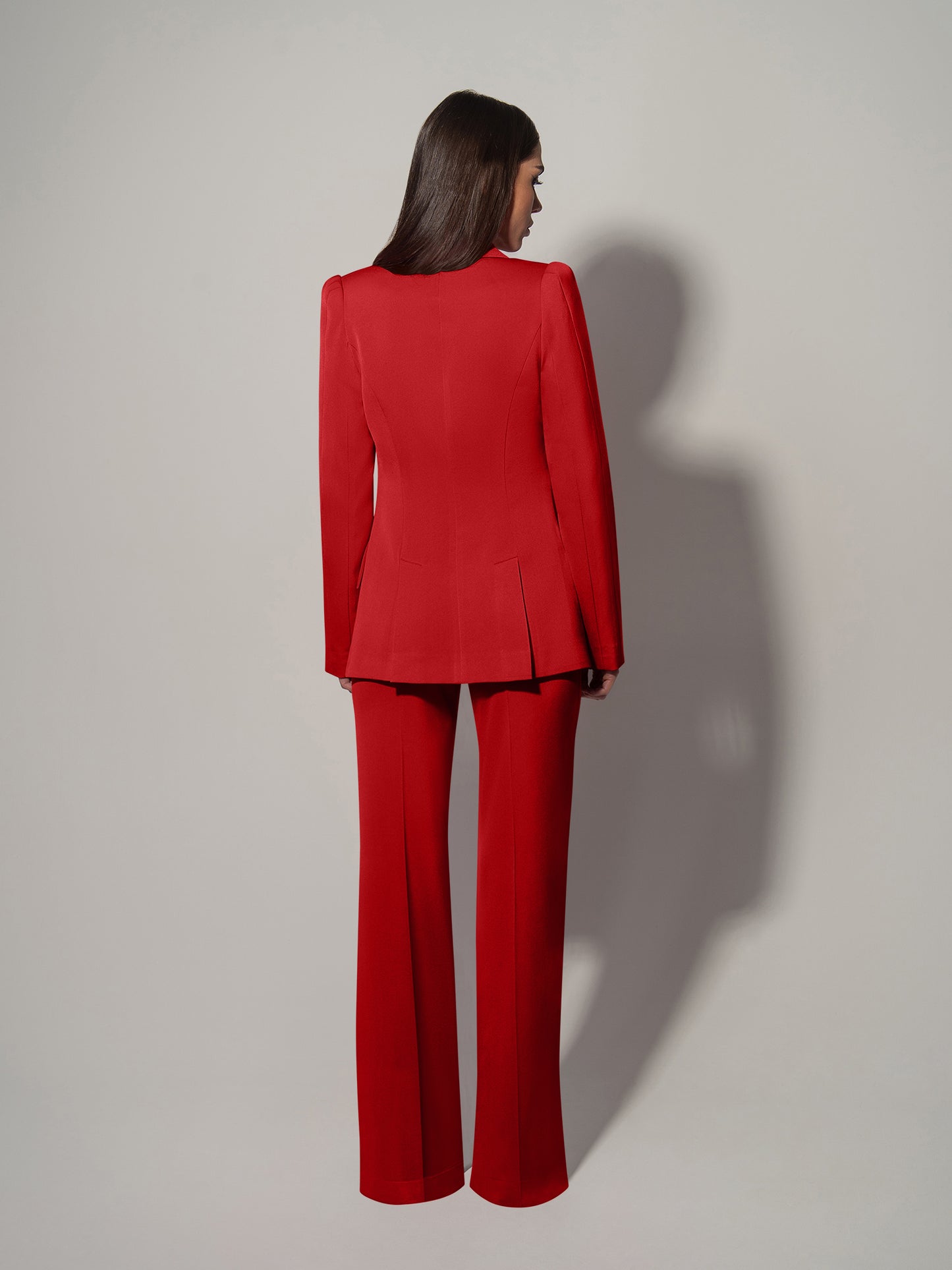 Illusion Blazer & Trousers Set - Fierce Red