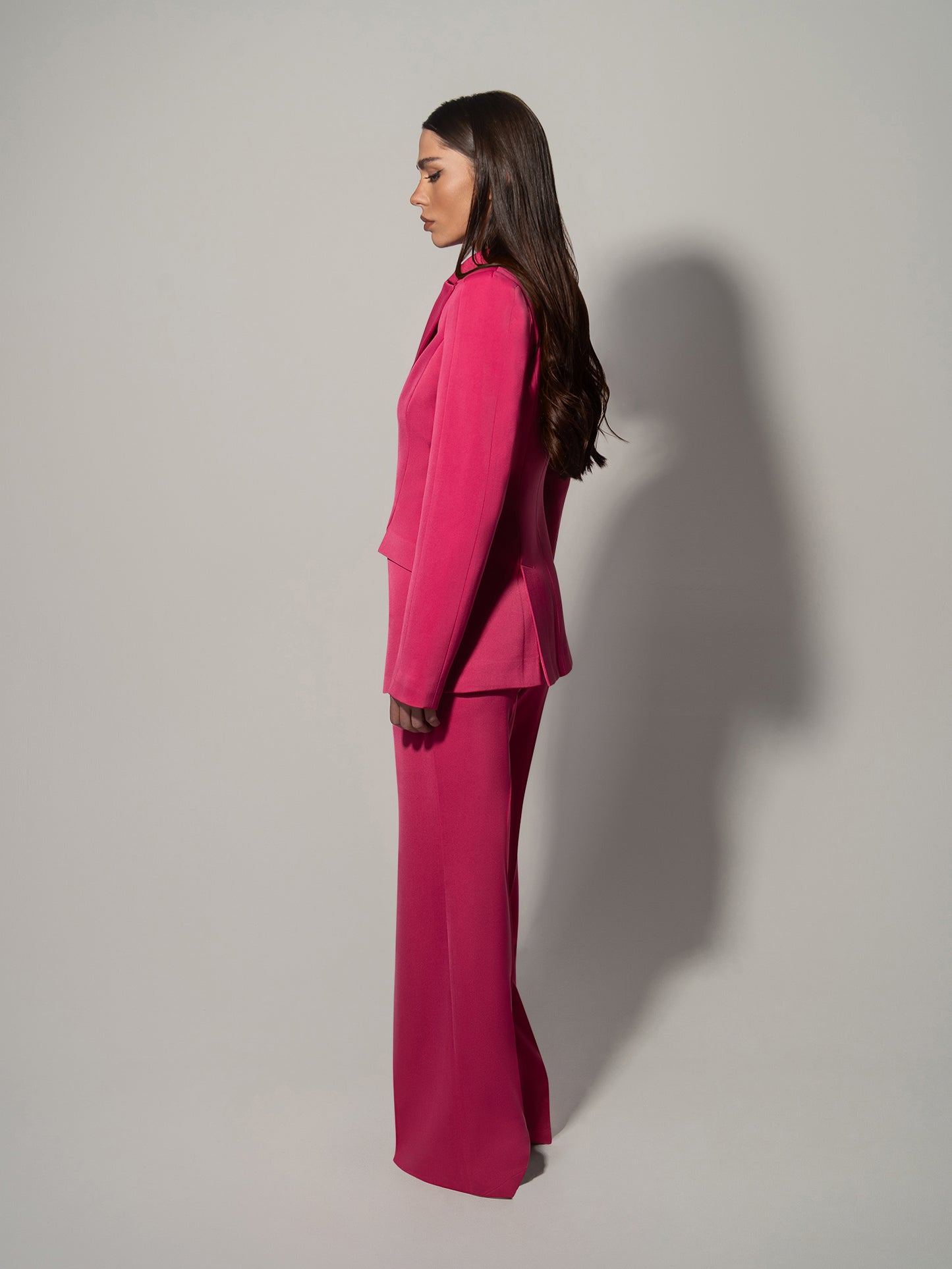 Illusion Blazer & Trousers Set - Hot Pink