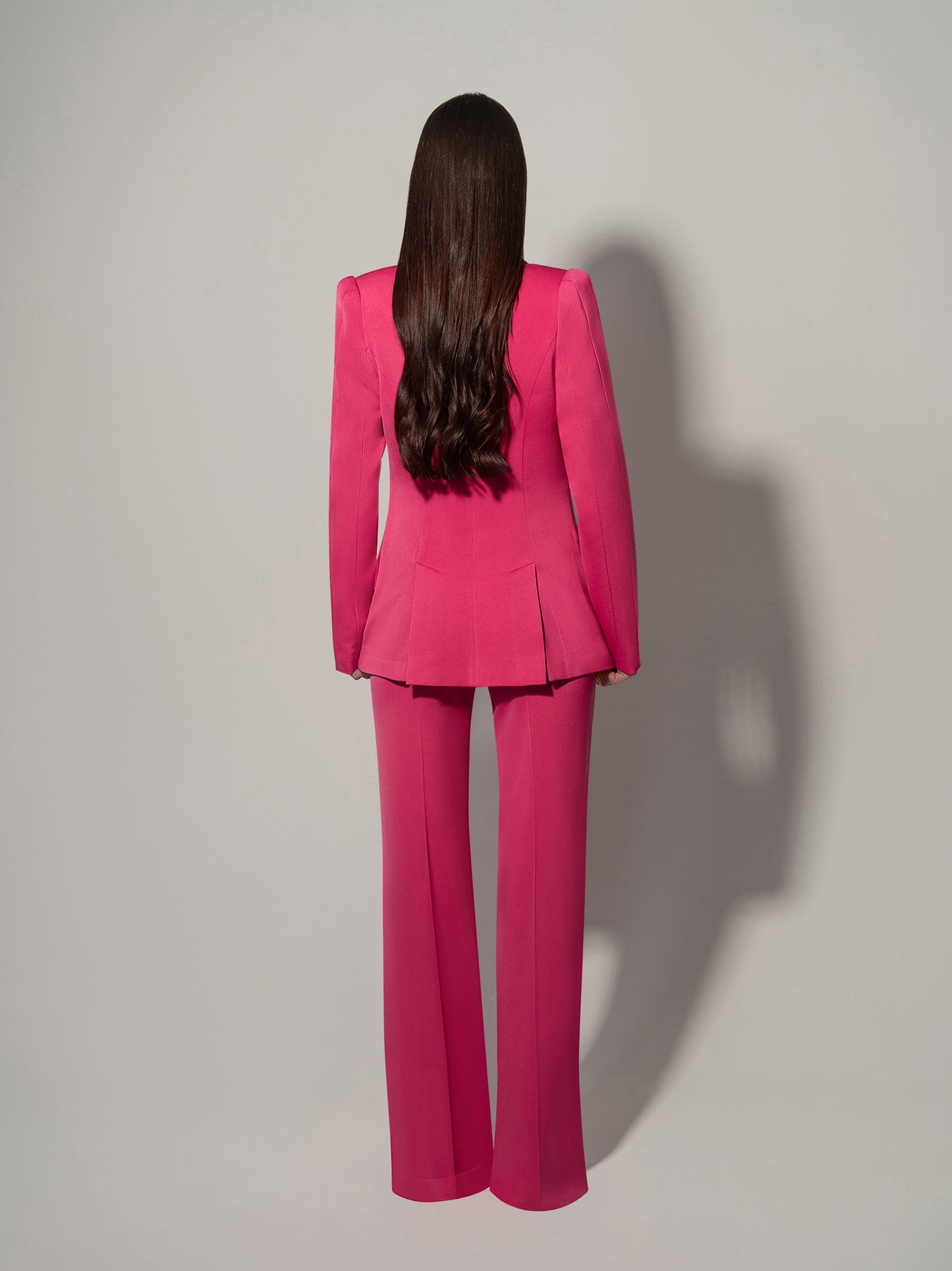 Illusion Blazer & Trousers Set - Hot Pink