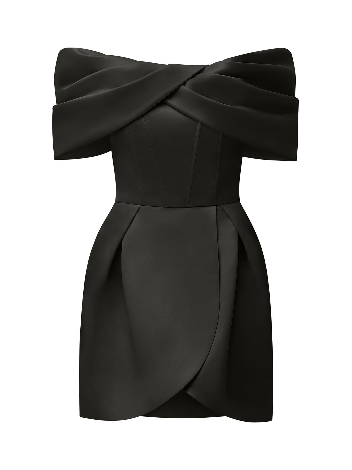 Love in Bloom Off-Shoulder Mini Dress - Black