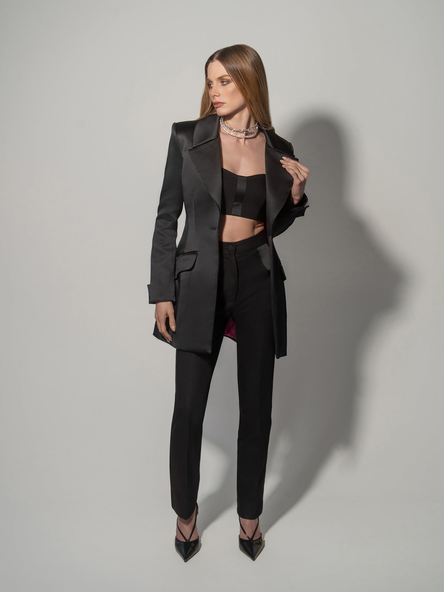 Midnight Sky Hourglass Blazer - Black