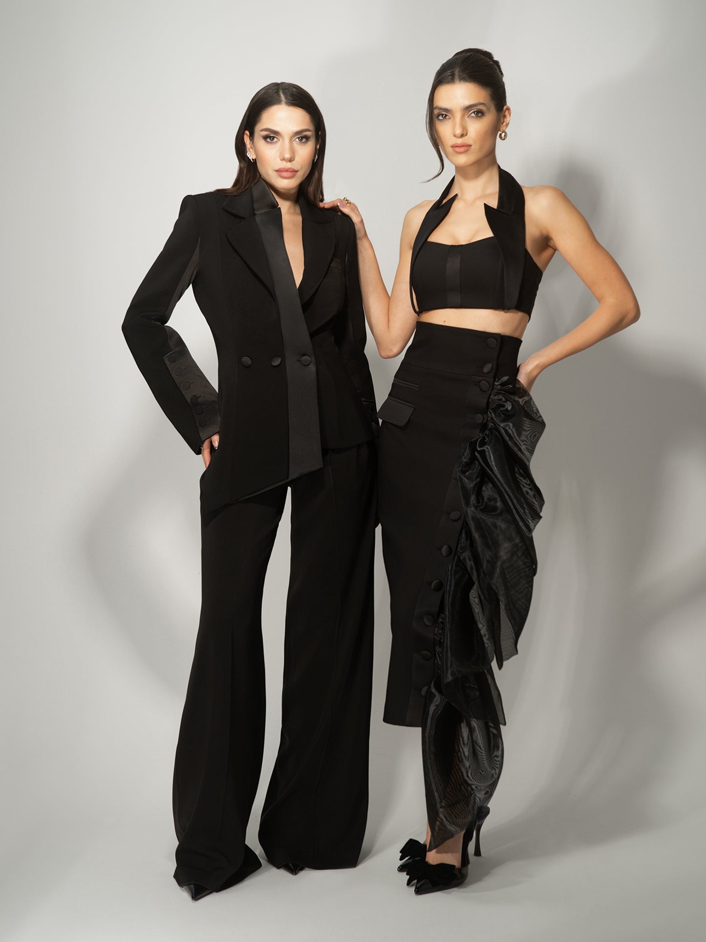 Modern Power Tailored Asymmetric Suit by Tia Dorraine Women's Luxury Fashion Designer Clothing Brand