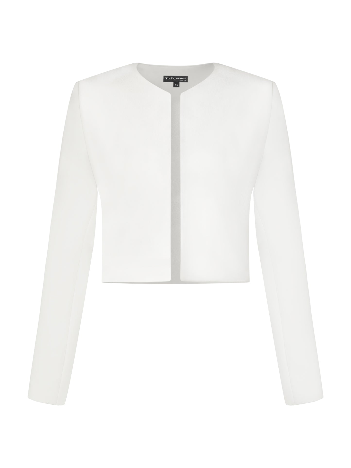 Perfectly Romantic Cropped Blazer - Pearl White by Tia Dorraine Women's Luxury Fashion Designer Clothing Brand