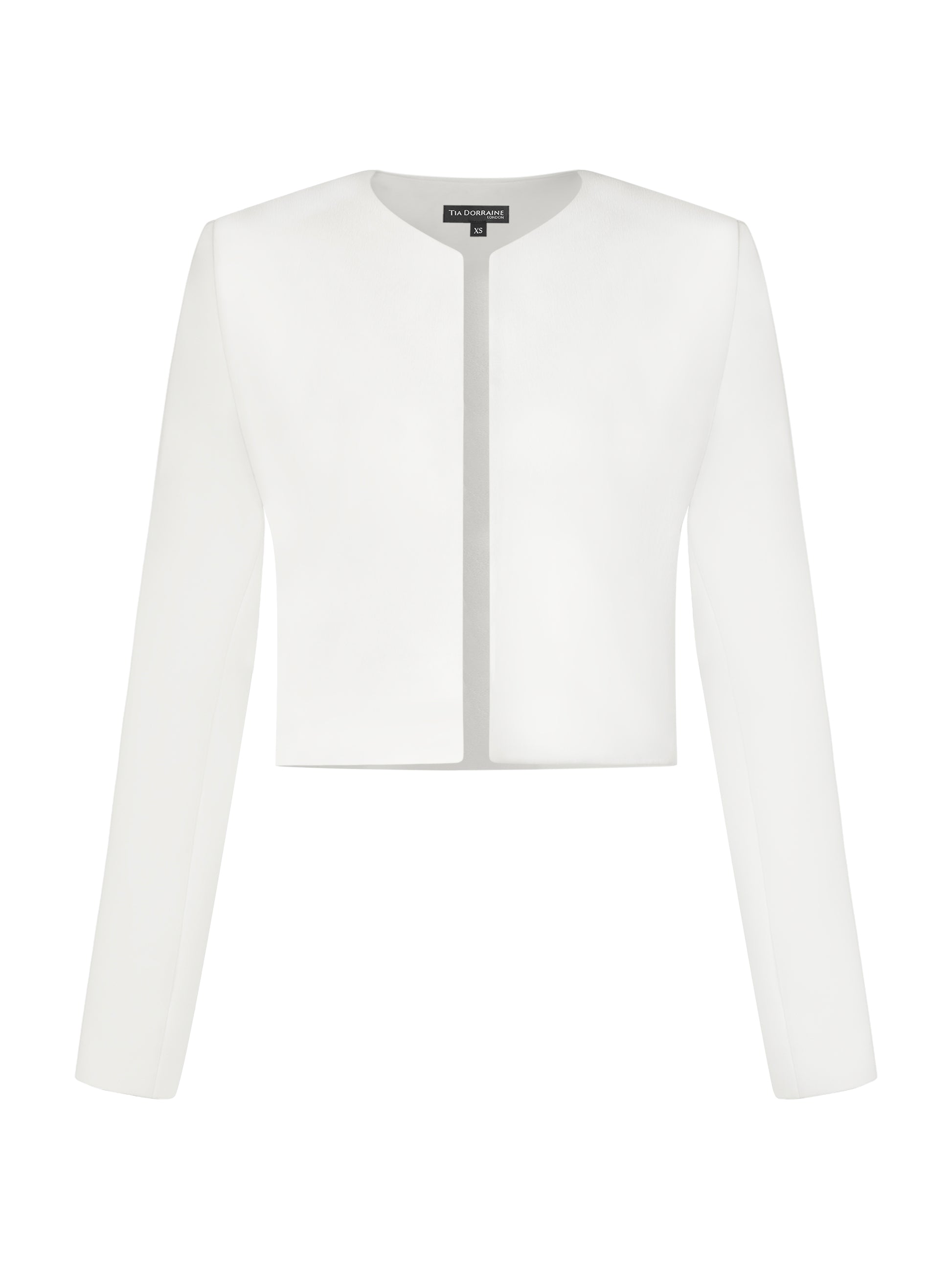 Perfectly Romantic Cropped Blazer - Pearl White by Tia Dorraine Women's Luxury Fashion Designer Clothing Brand