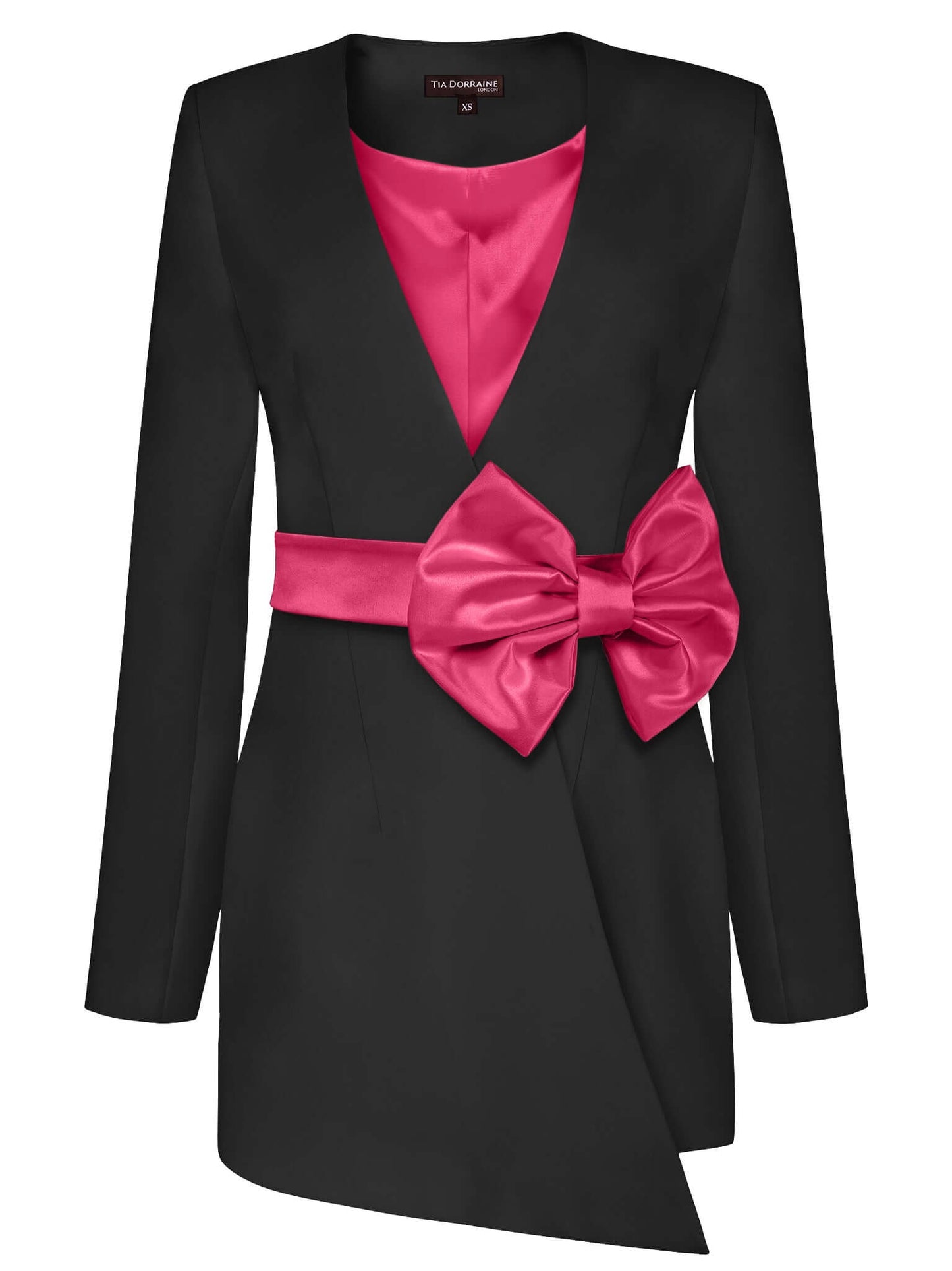 Black Pearl Blazer With Pink Bow Belt