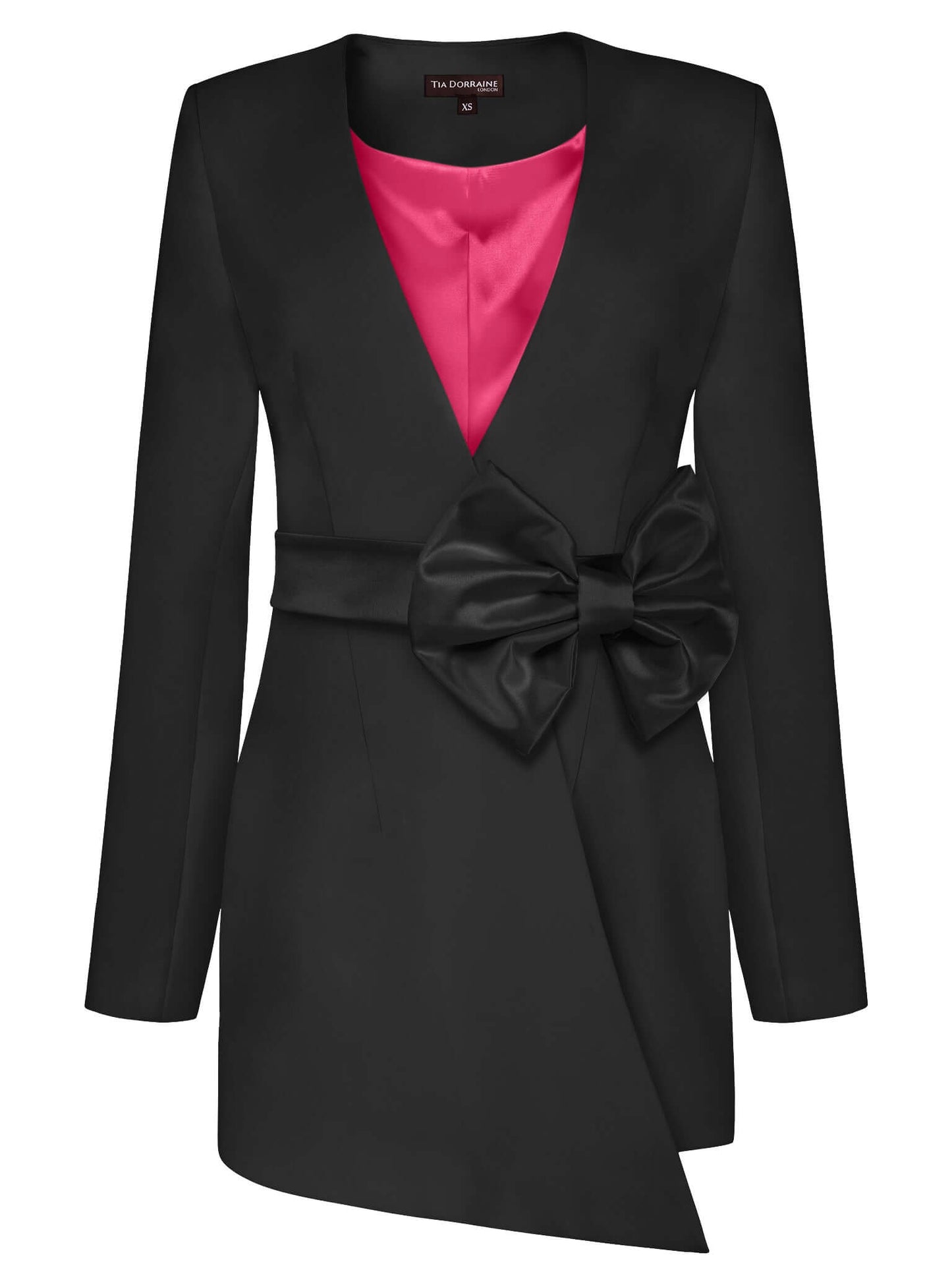 Black Pearl Blazer With Bow Belt