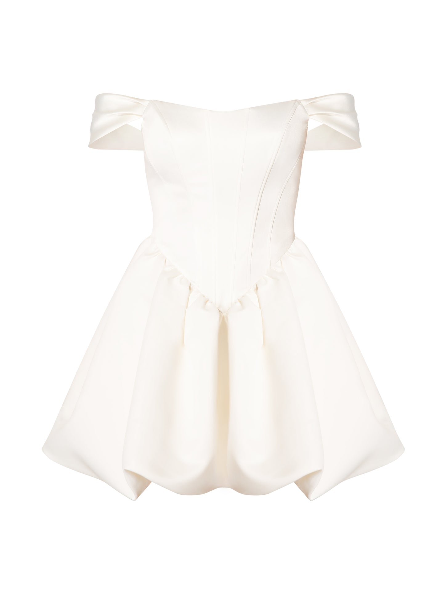 Romantic Affair Balloon Mini Dress - Pearl White