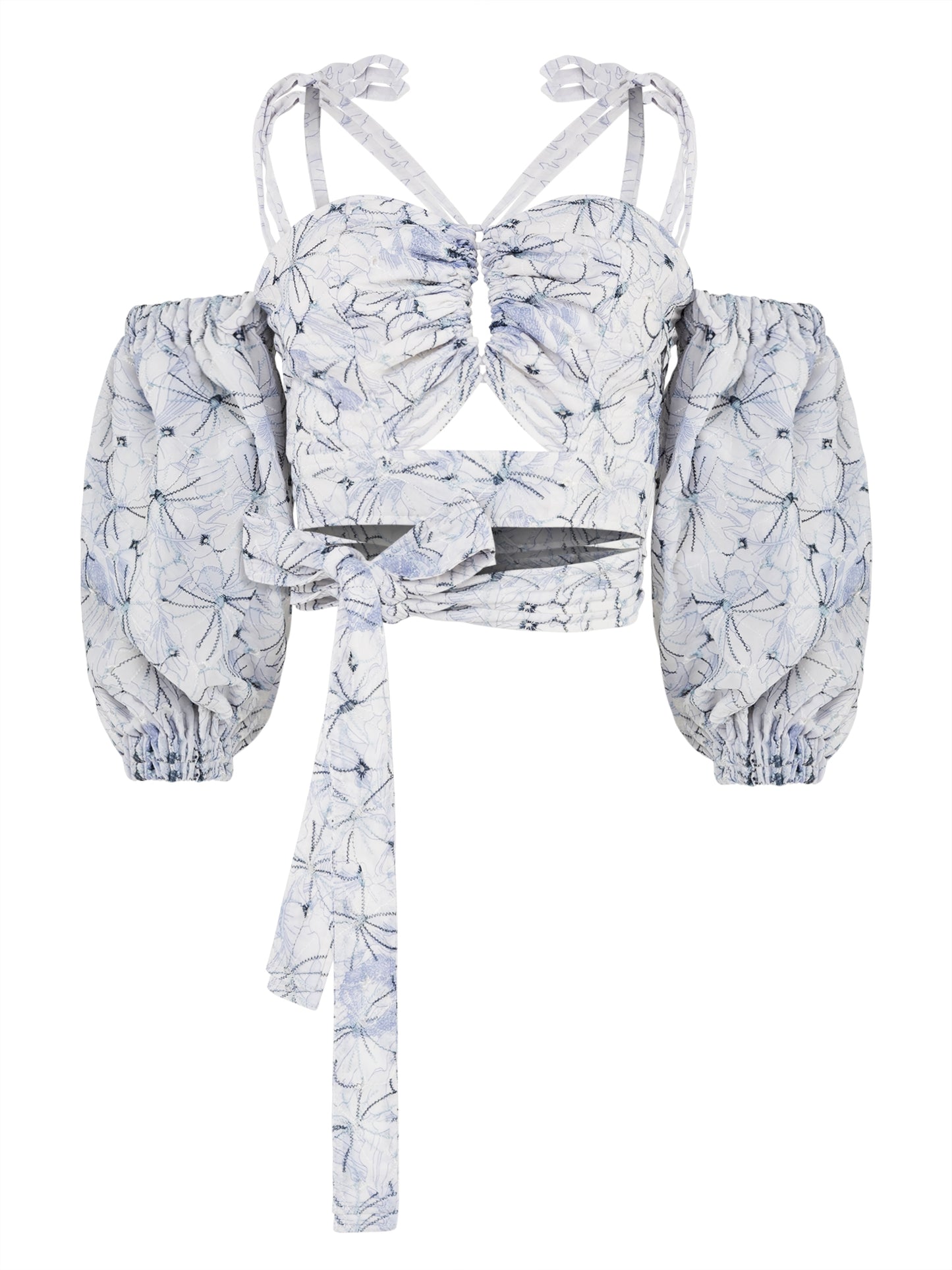 Self-Tie Crop Top in Georgette