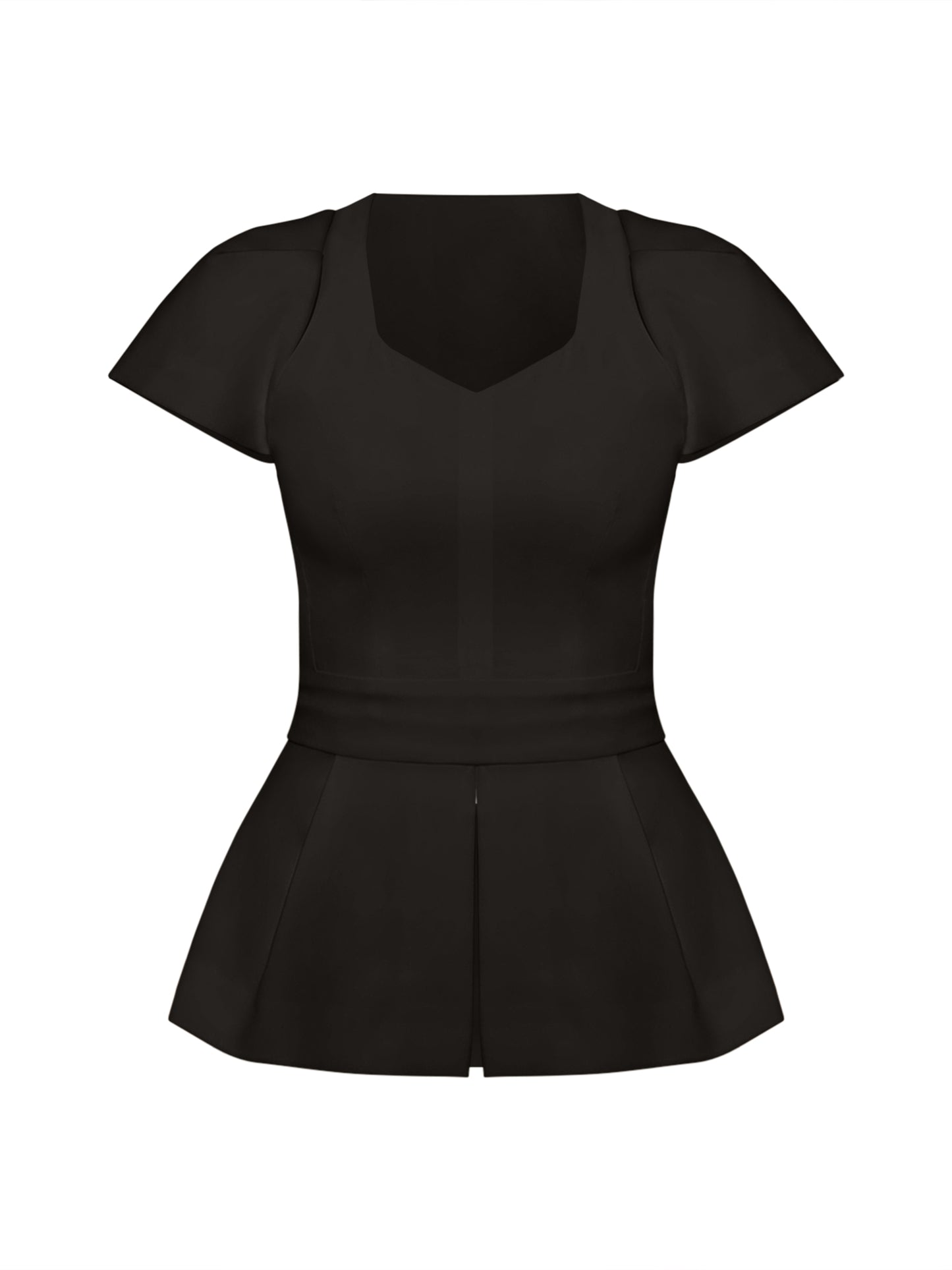 Short-Sleeved Fitted Top by Tia Dorraine Women's Luxury Fashion Designer Clothing Brand