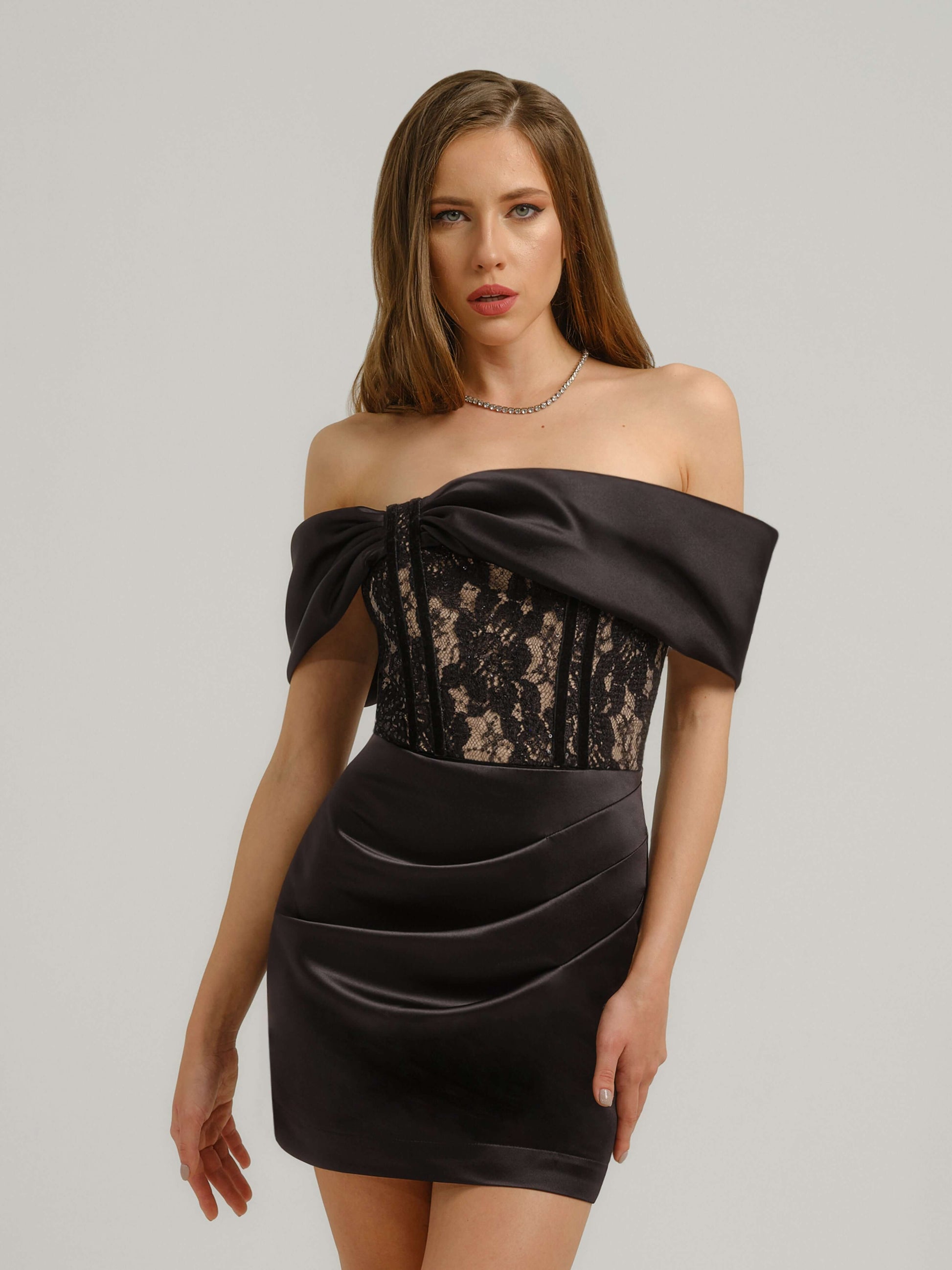 Signature of the Sun Mini Dress with Lace Corset by Tia Dorraine Women's Luxury Fashion Designer Clothing Brand