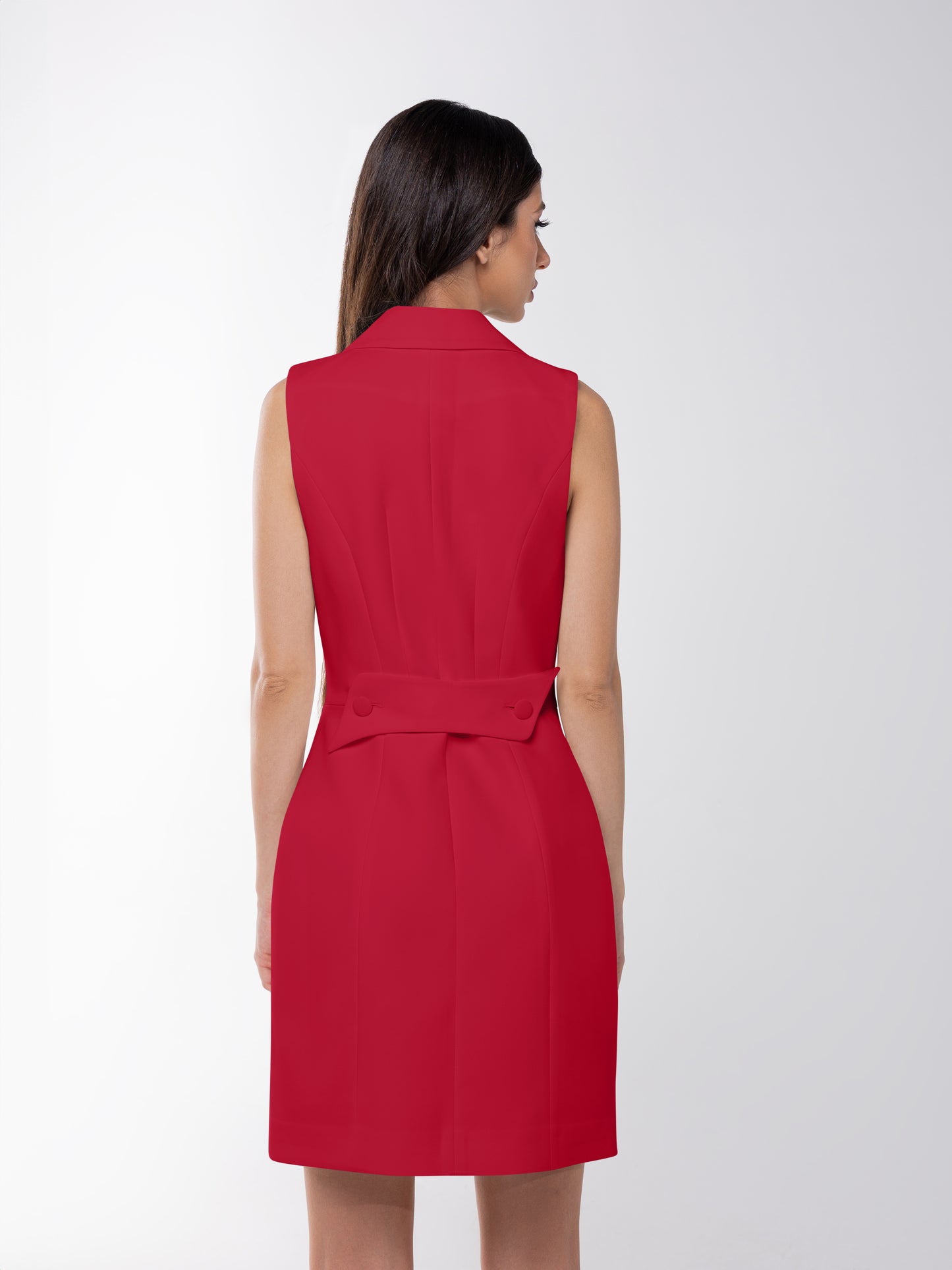 Significant Other Sleeveless Blazer Mini Dress - Fierce Red