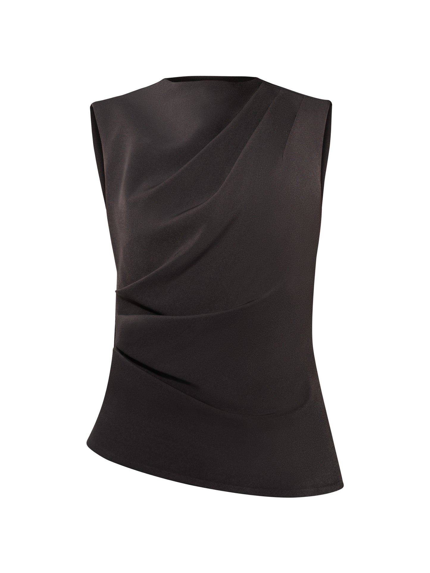 Sleeveless Pleated Top - Grey
