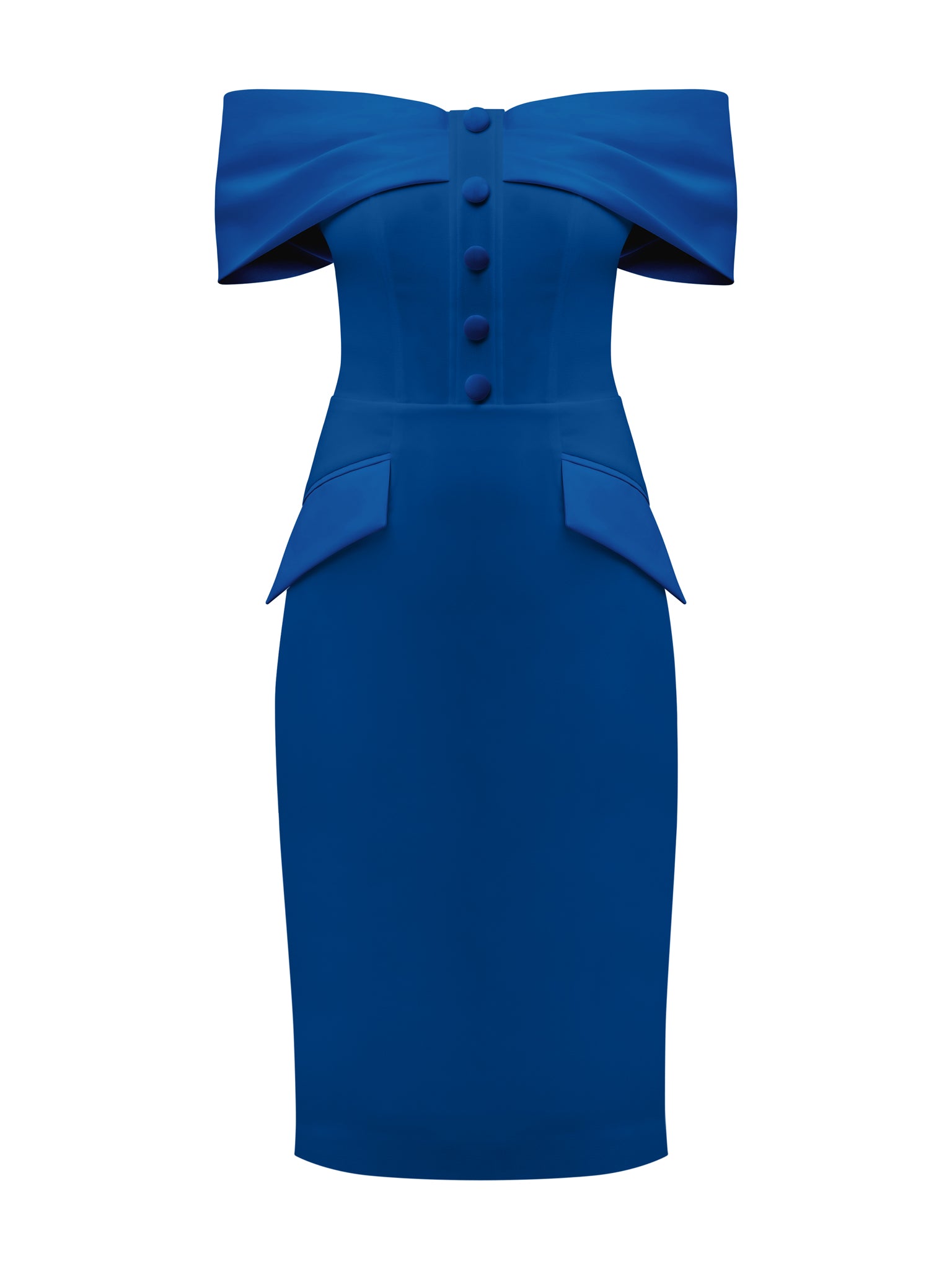 Steel Confidence Off-Shoulder Midi Dress by Tia Dorraine Women's Luxury Fashion Designer Clothing Brand