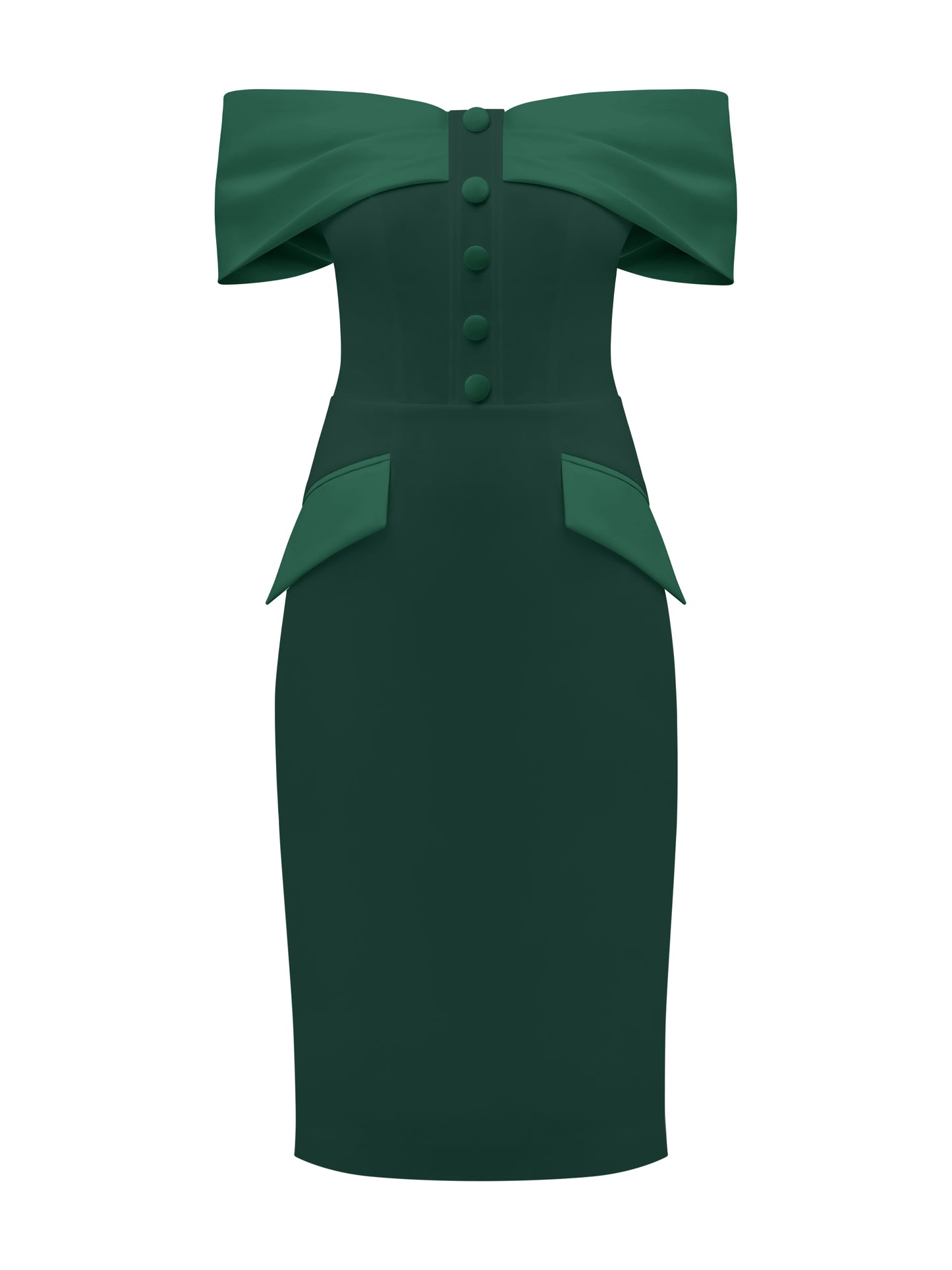 Steel Confidence Off-Shoulder Midi Dress by Tia Dorraine Women's Luxury Fashion Designer Clothing Brand